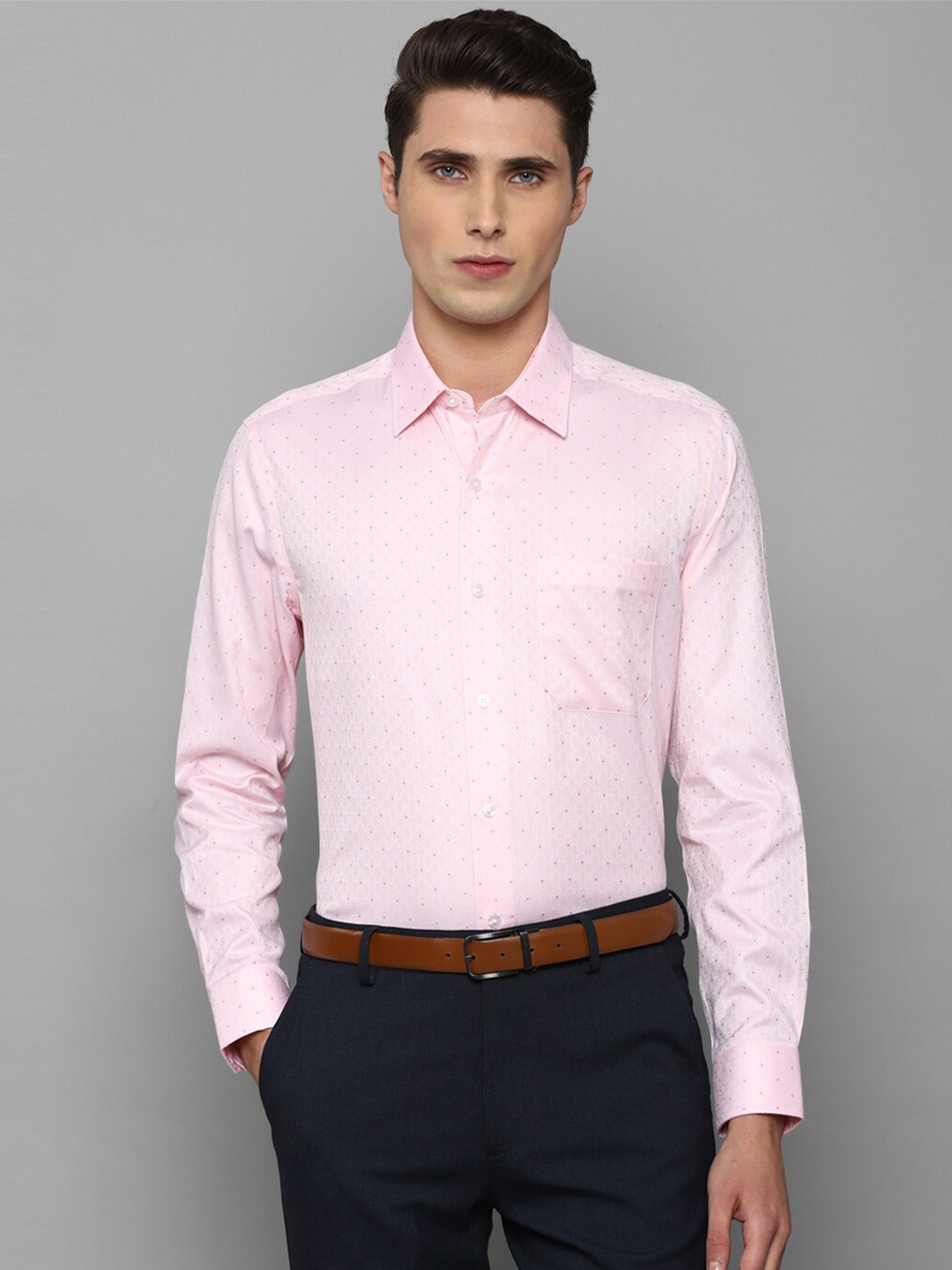 

Louis Philippe Gods & Kings Men Pink Slim Fit Floral Printed Giza Cotton Formal Shirt