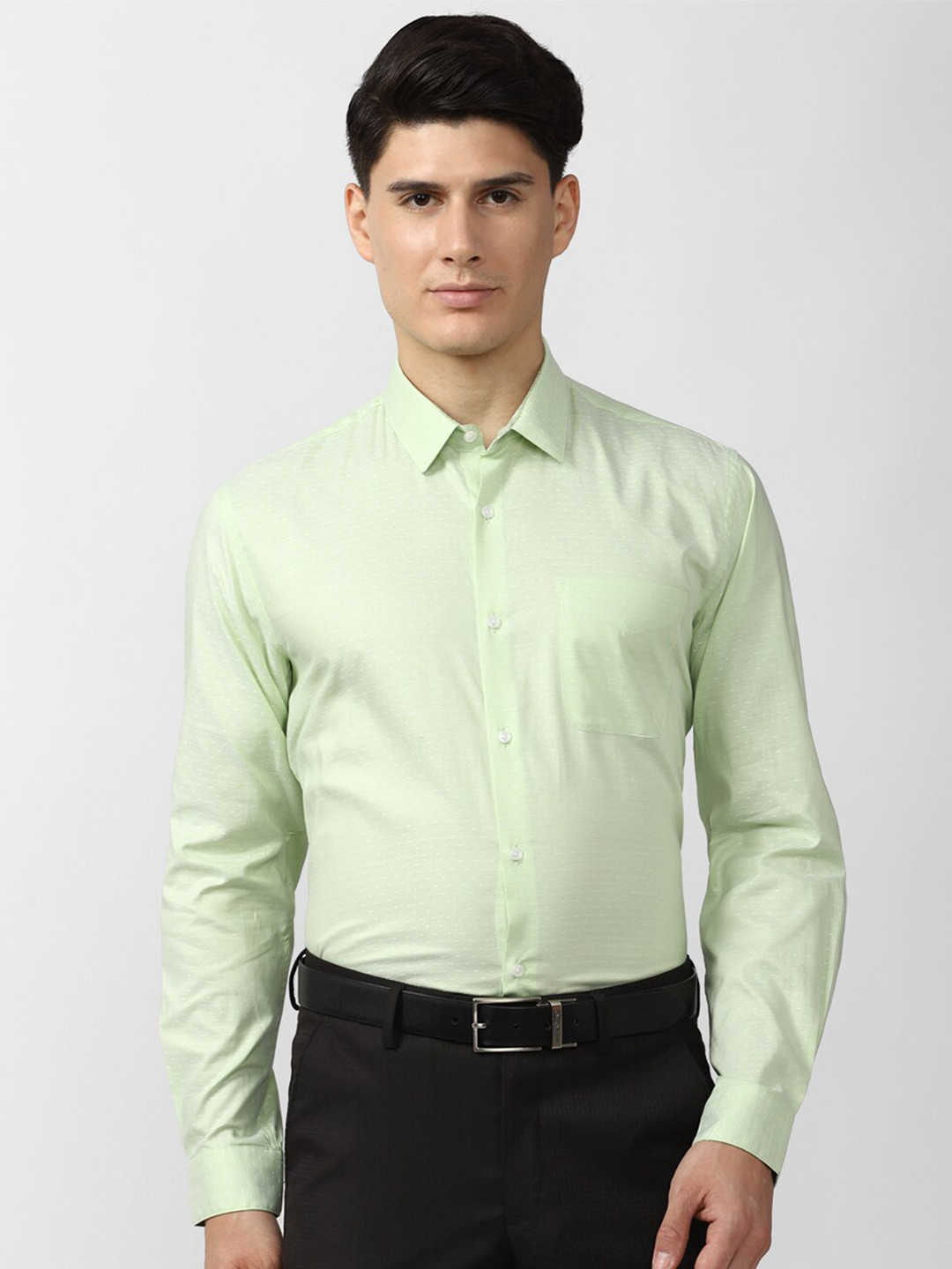 

Peter England Men Green Pure Cotton Formal Shirt