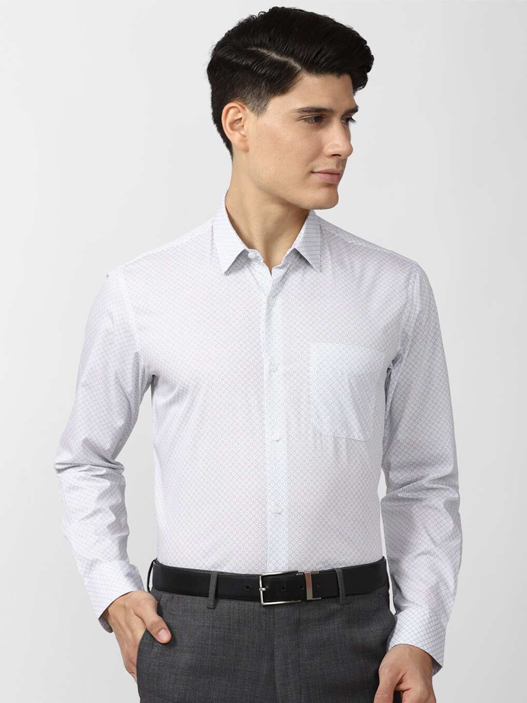 

Peter England Men White Printed Formal Shirt