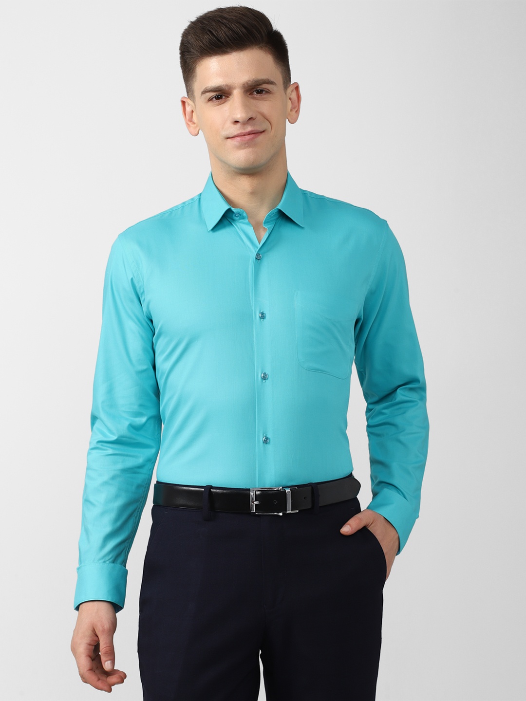 

Peter England Men Blue Formal Shirt