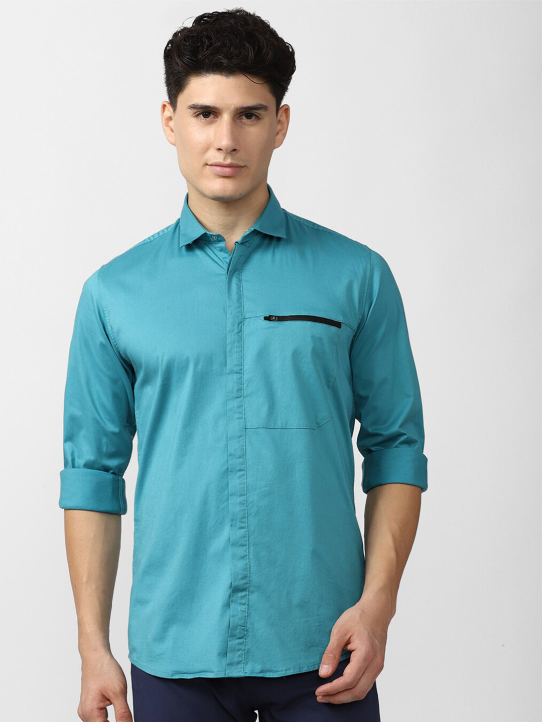 

Peter England Casuals Men Blue Slim Fit Casual Shirt