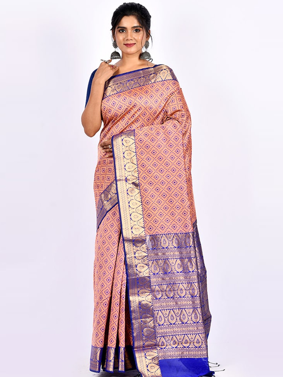 

AllSilks Rose Ethnic Motifs Zari Pure Cotton Saree