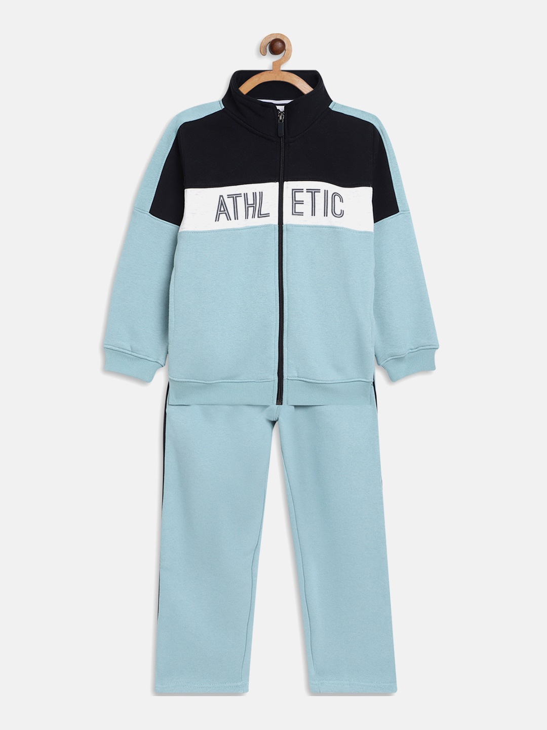 

Octave Boys Blue & Black Colourblocked Cotton Tracksuits