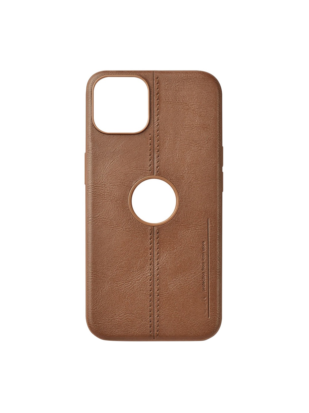 

TREEMODA Brown Solid iPhone 12 Pro Leather Back Case