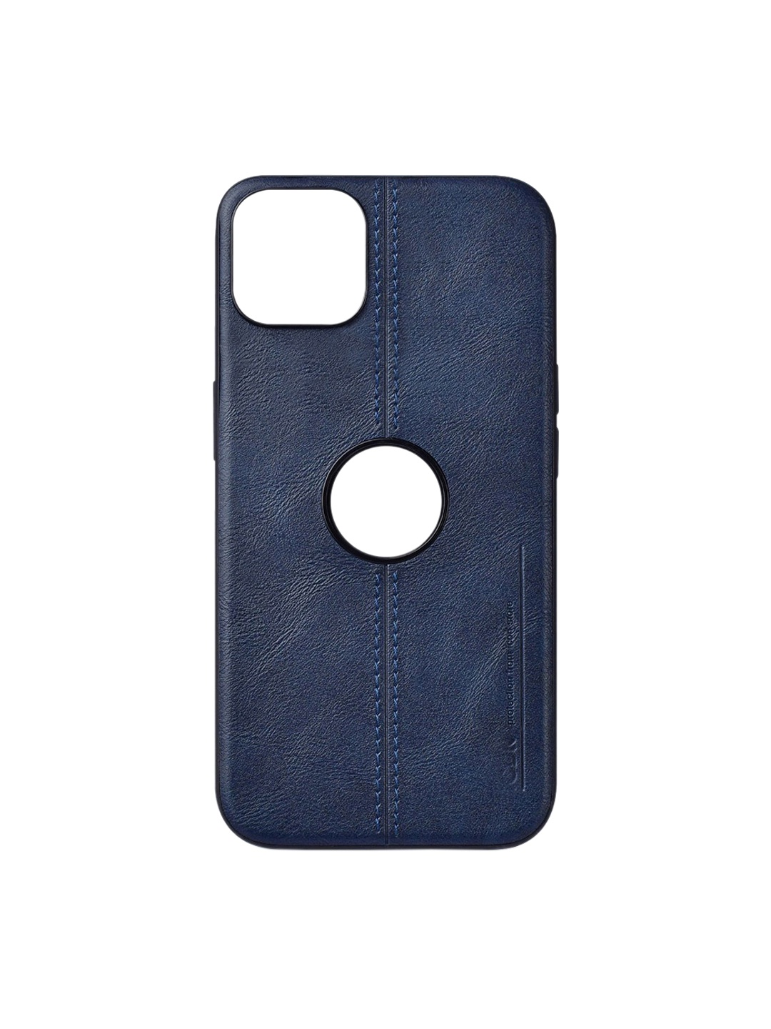 

TREEMODA Navy Blue Solid Leather iPhone 13 Case