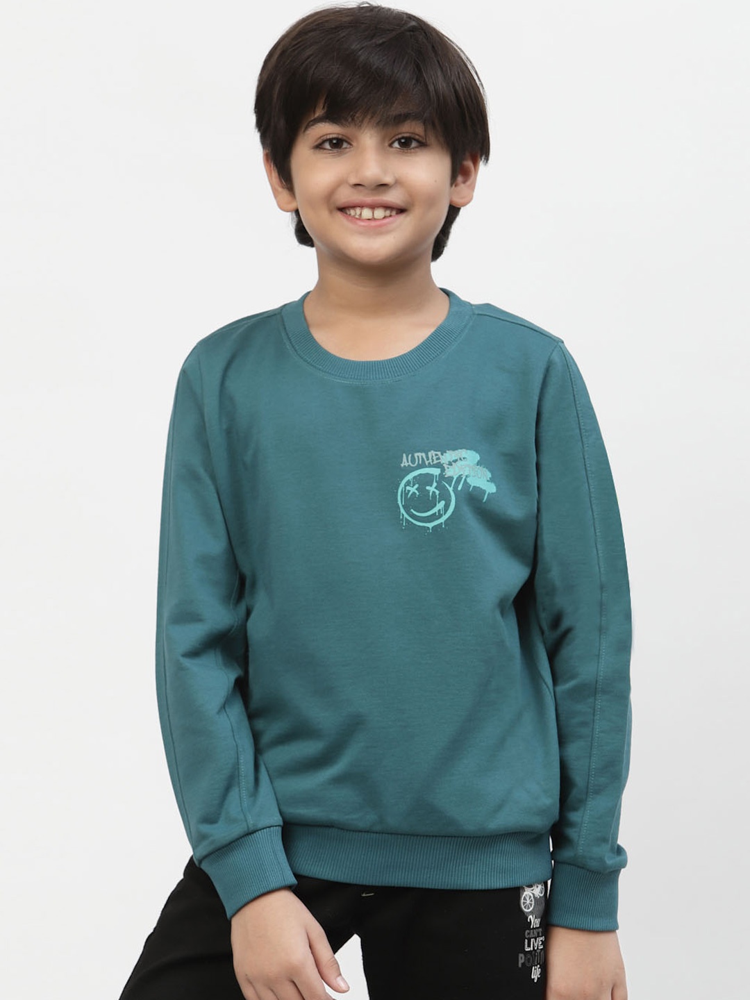 

SPUNKIES Boys Blue Dry-Fit Printed Sweatshirt