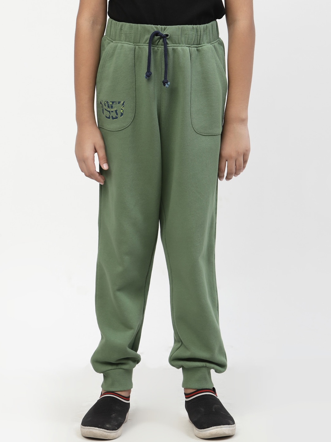 

SPUNKIES Boys Olive Green Classic Dry Fit Cotton Joggers