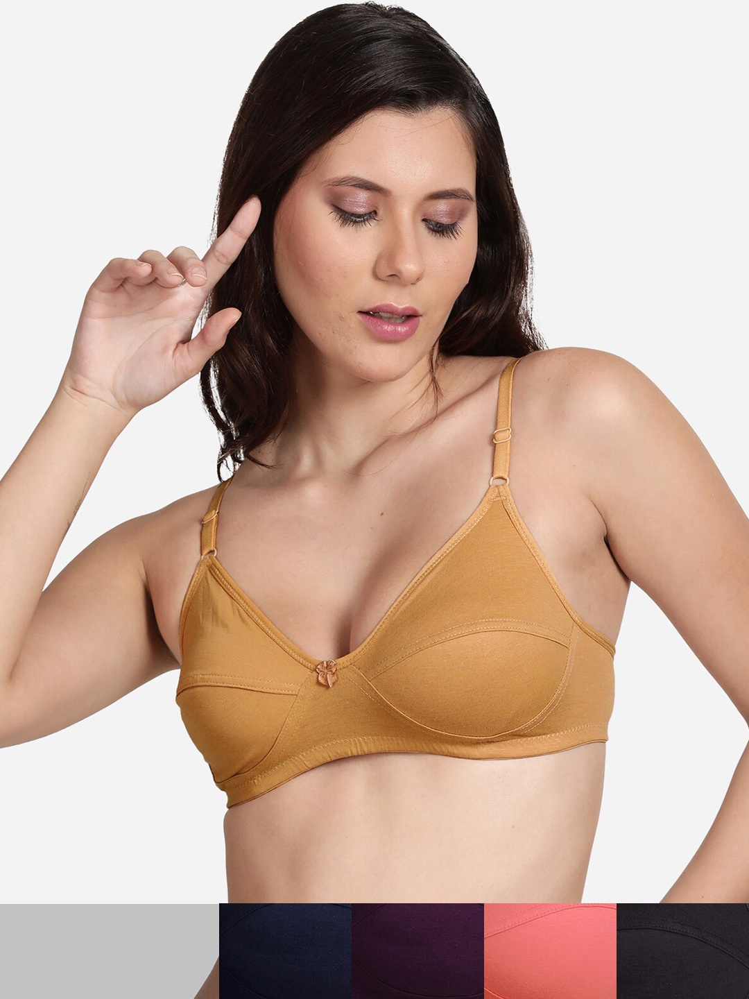 

shyaway Pack of 5 Black & Pink Bra