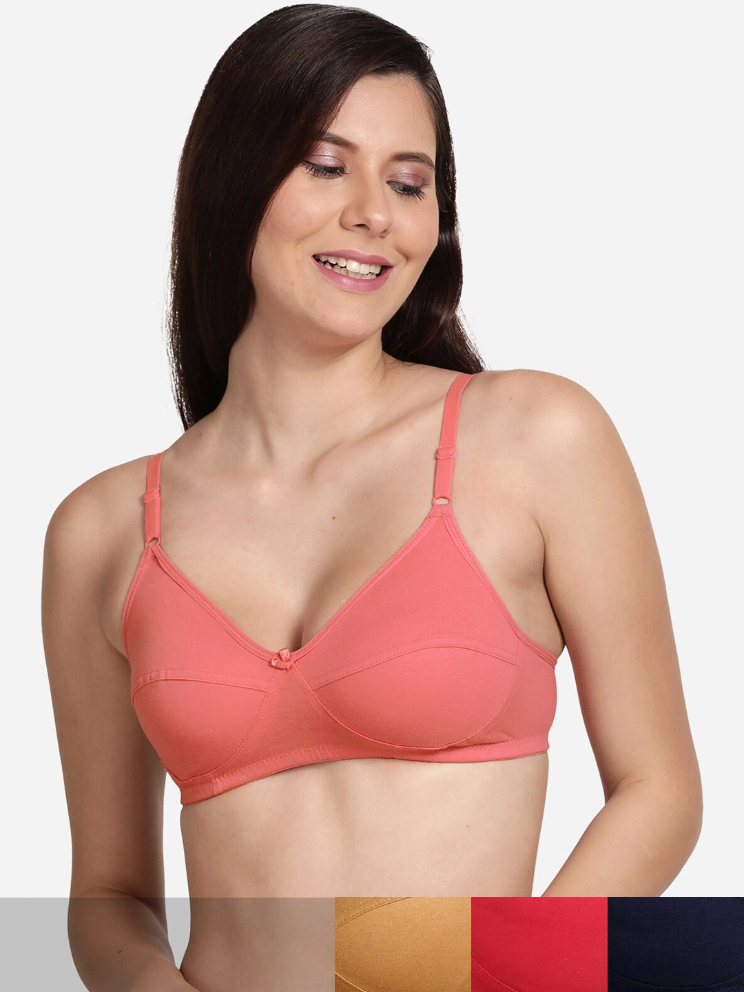 

shyaway Set Of 5 Solid Non -Padded Medium Coverage Bra, Na