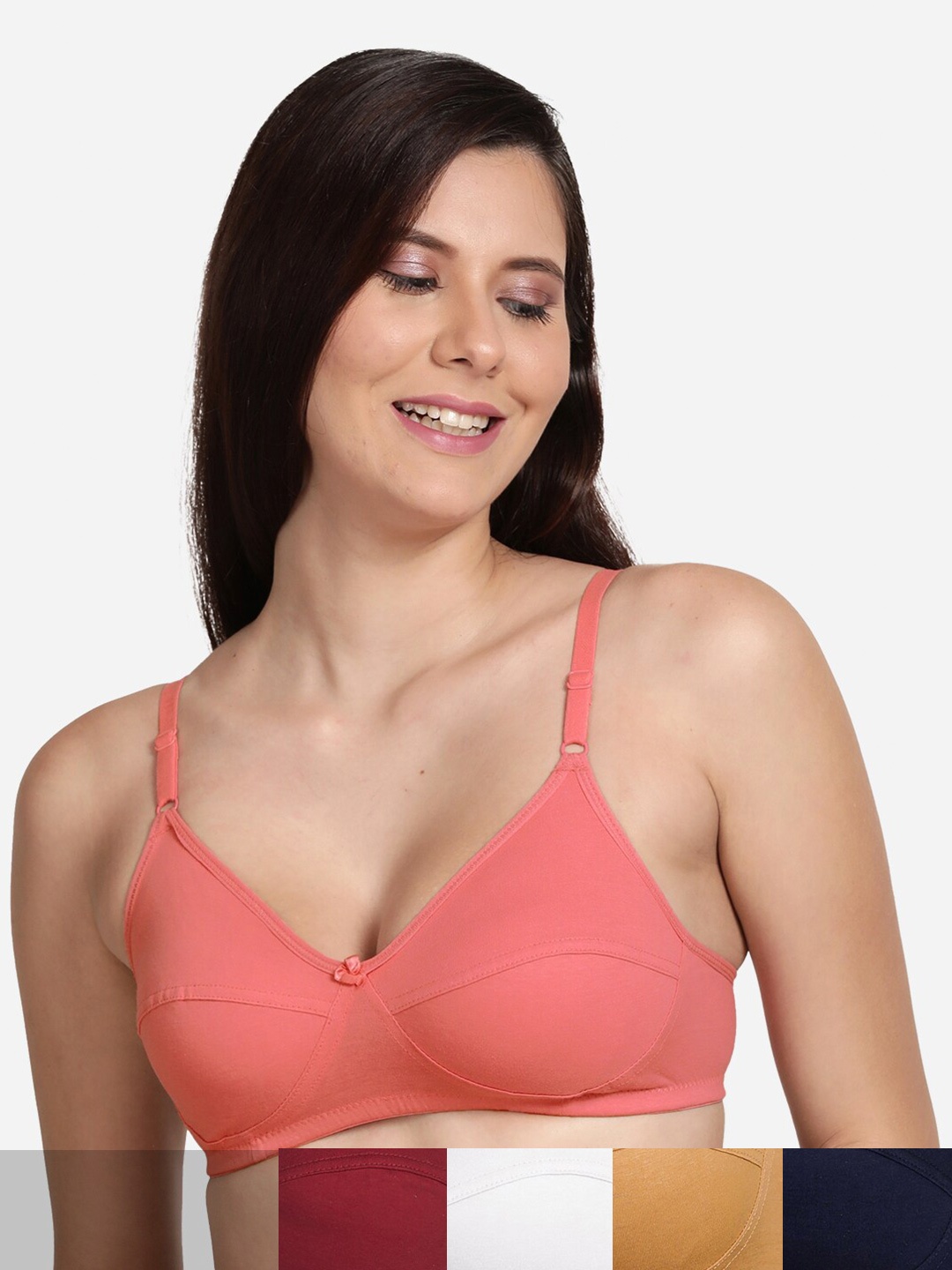 

shyaway Women Pack of 5 T-Shirt Bra, Pink