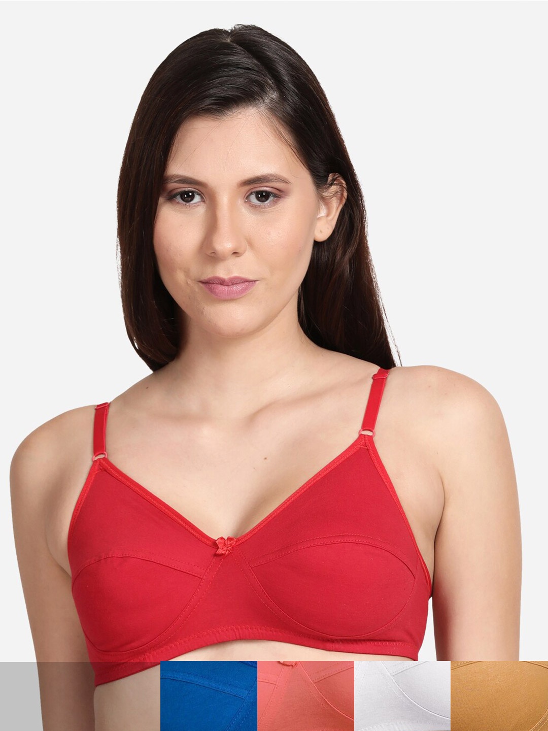 

shyaway Pack Of 5 Non Padded T shirt Bra, Pink