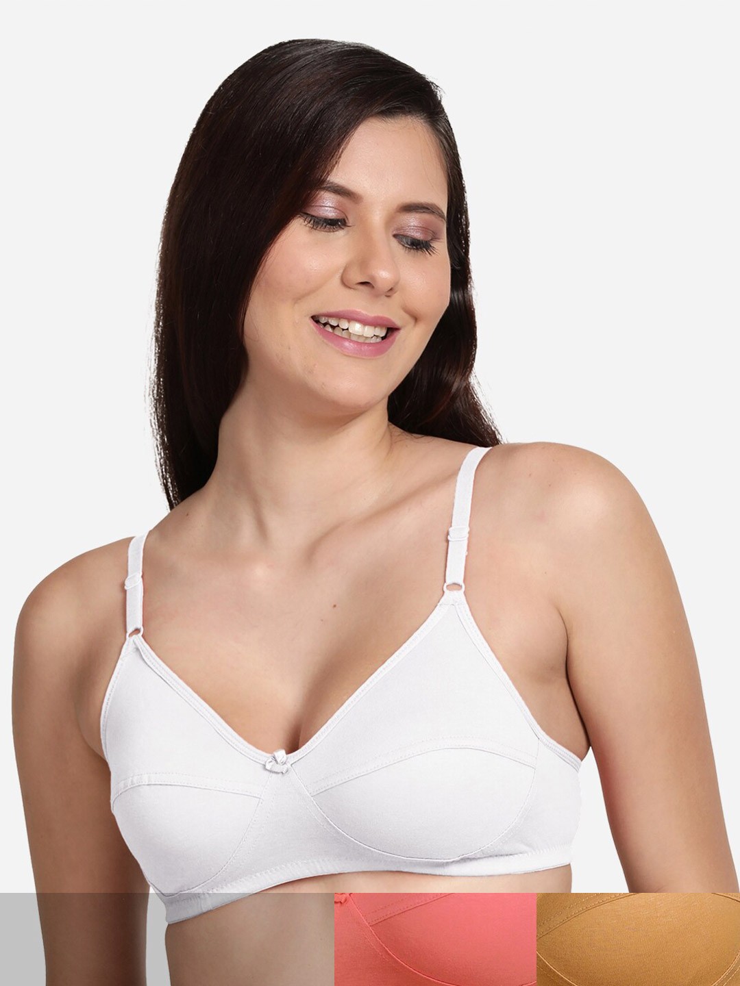 

shyaway Women Pack Of 3 Non Padded Bra, Pink
