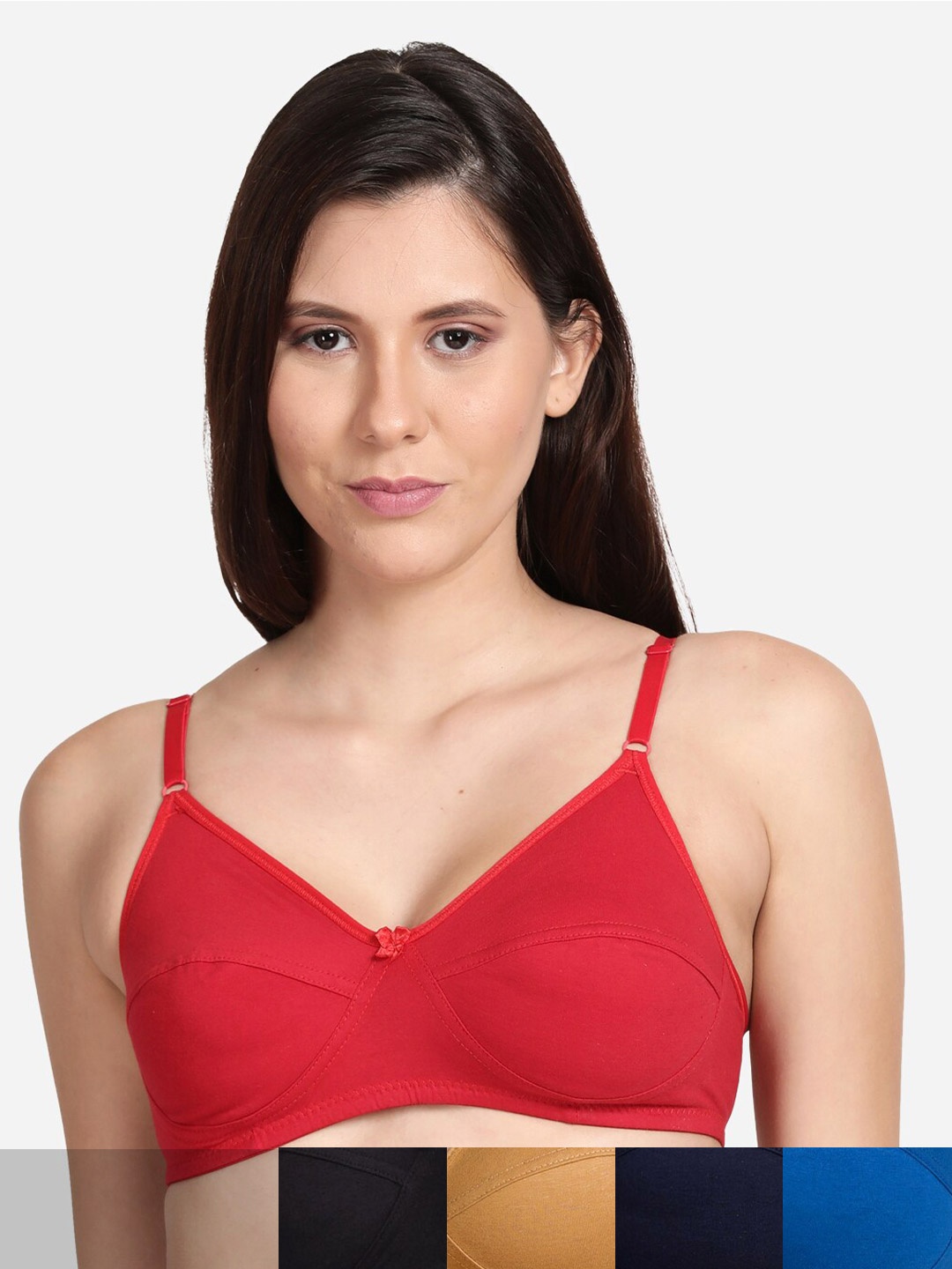 

shyaway Pack of 5 Black & Blue Bra