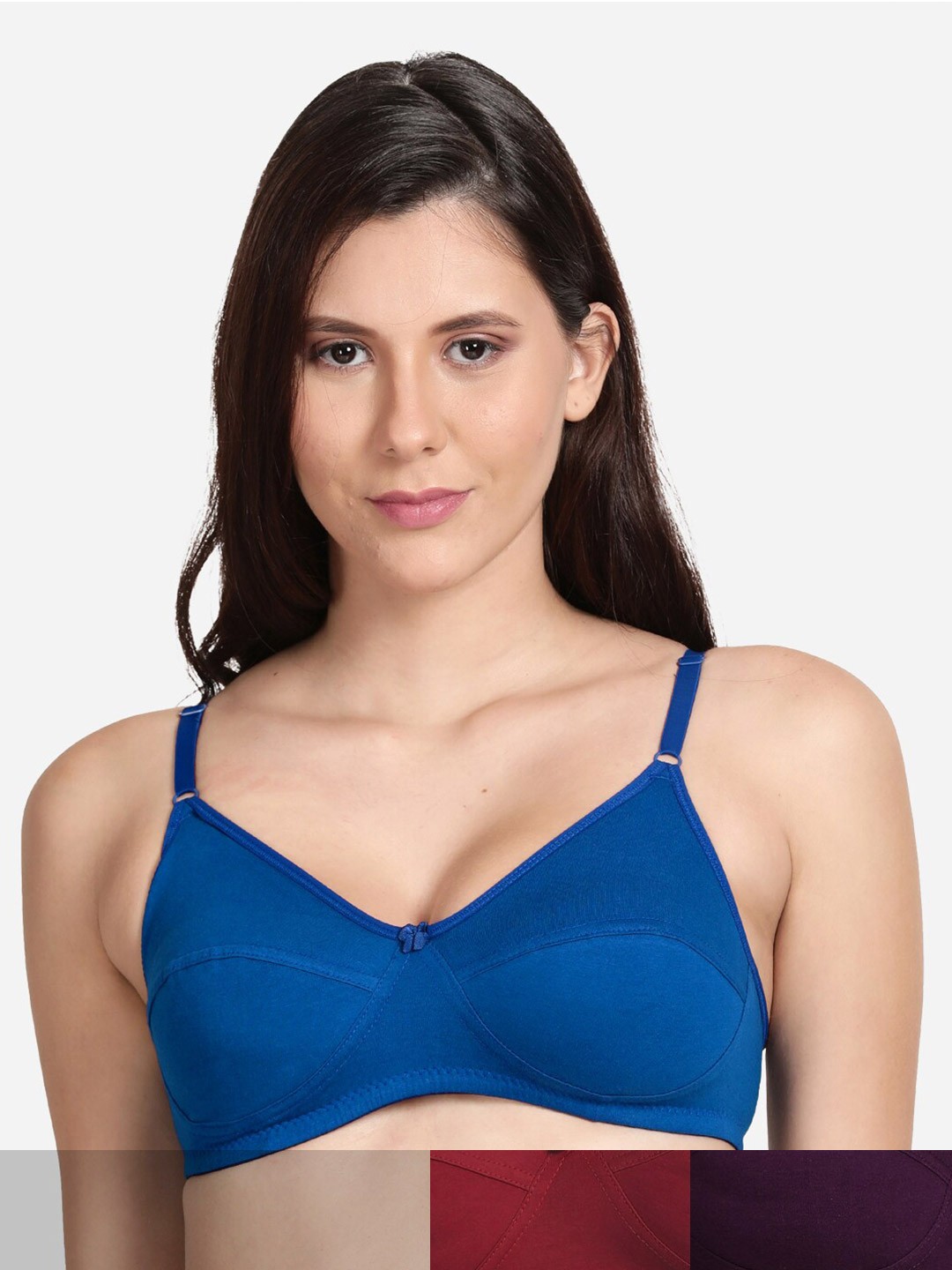 

shyaway Pack Of 3 Medium Coverage Non-Padded Yoga Bra, Na
