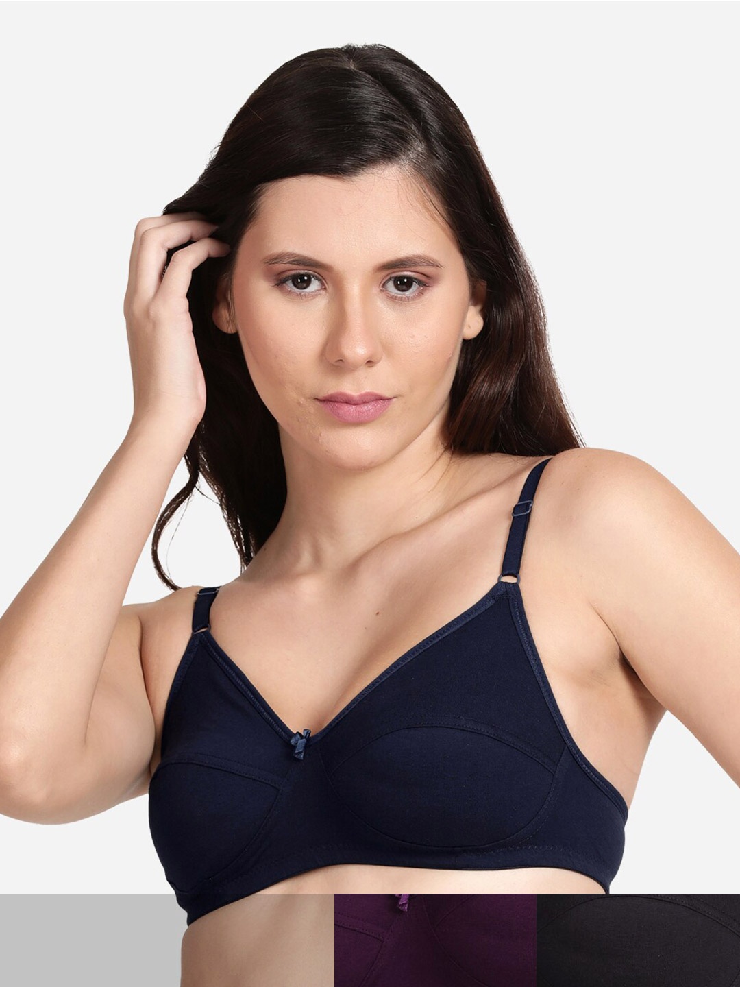

shyaway Pack of 3 All Day Comfort T-shirt Bra, Black