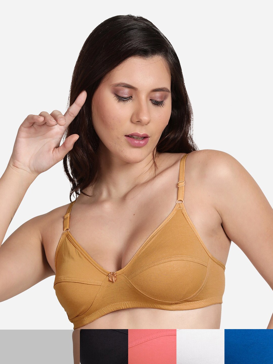 

shyaway Pack Of 5 Non Padded T shirt Bra, Black