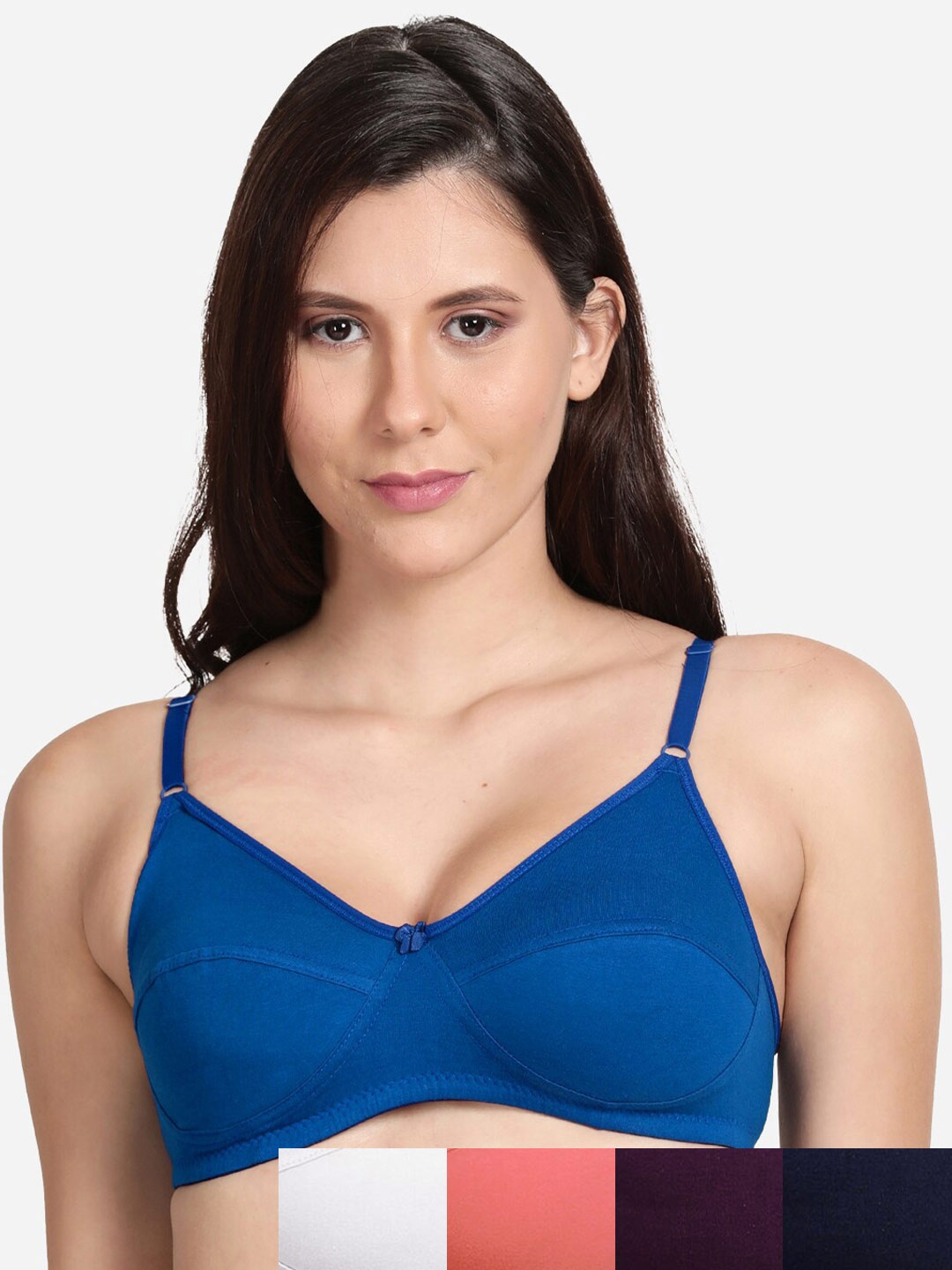 

shyaway Pack Of 5 Pink & White Non Padded Bra