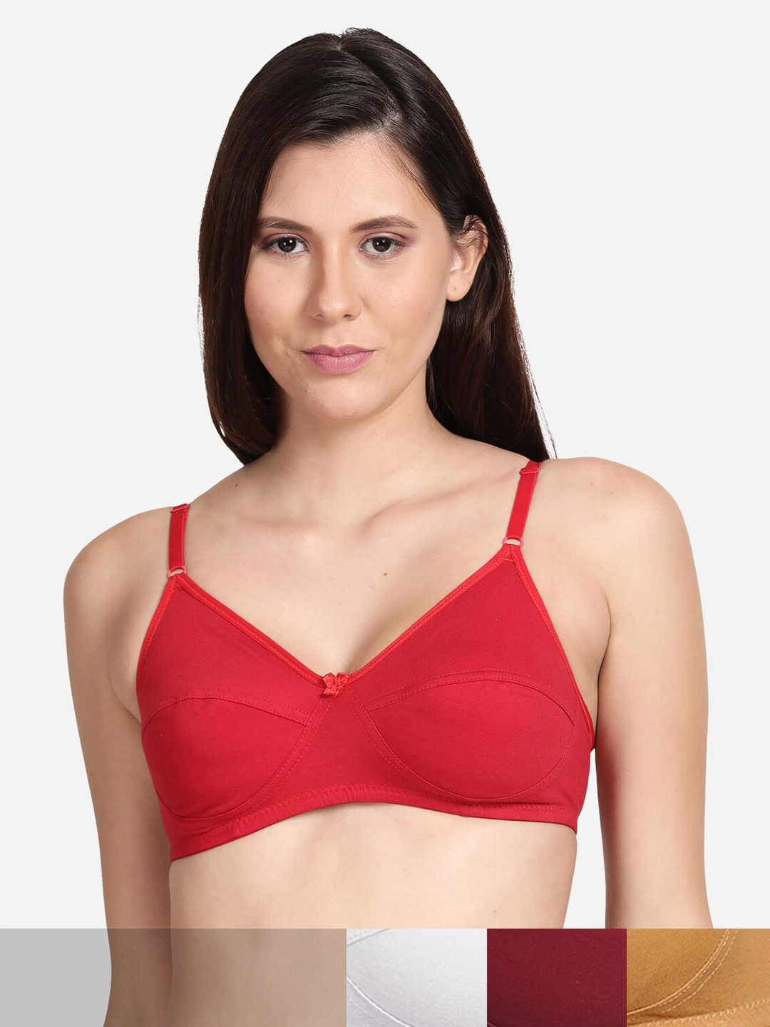 

shyaway Pack of 5 Beige & White Bra