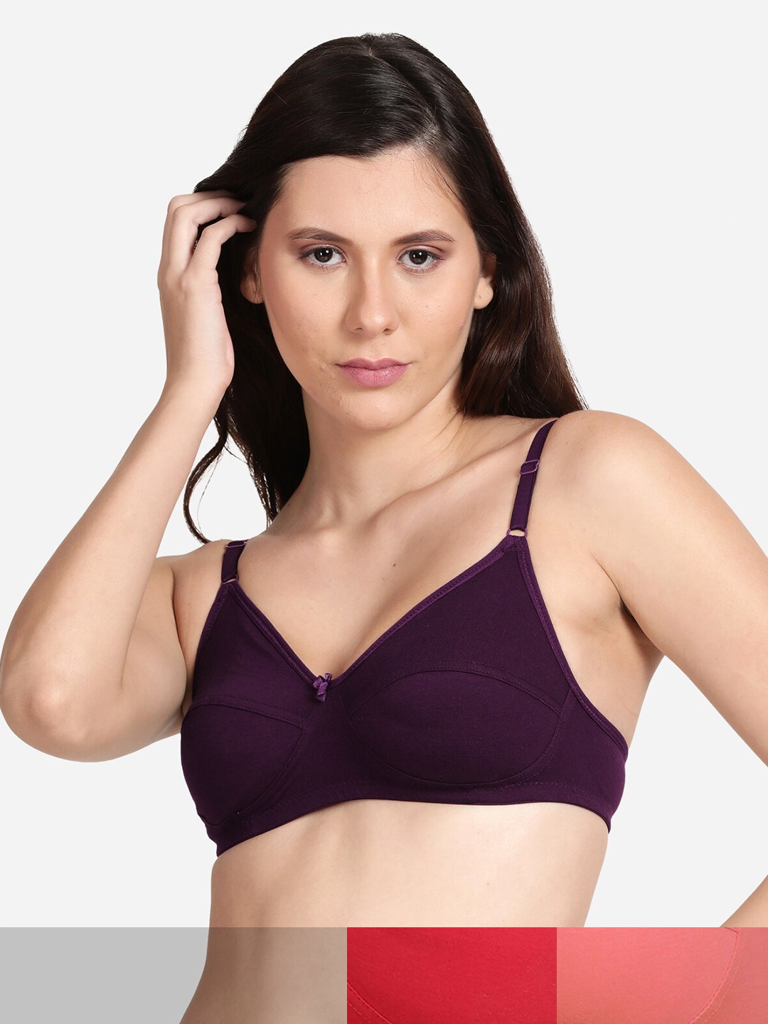 

shyaway Set of 3 Red, Pink & Purple Bra