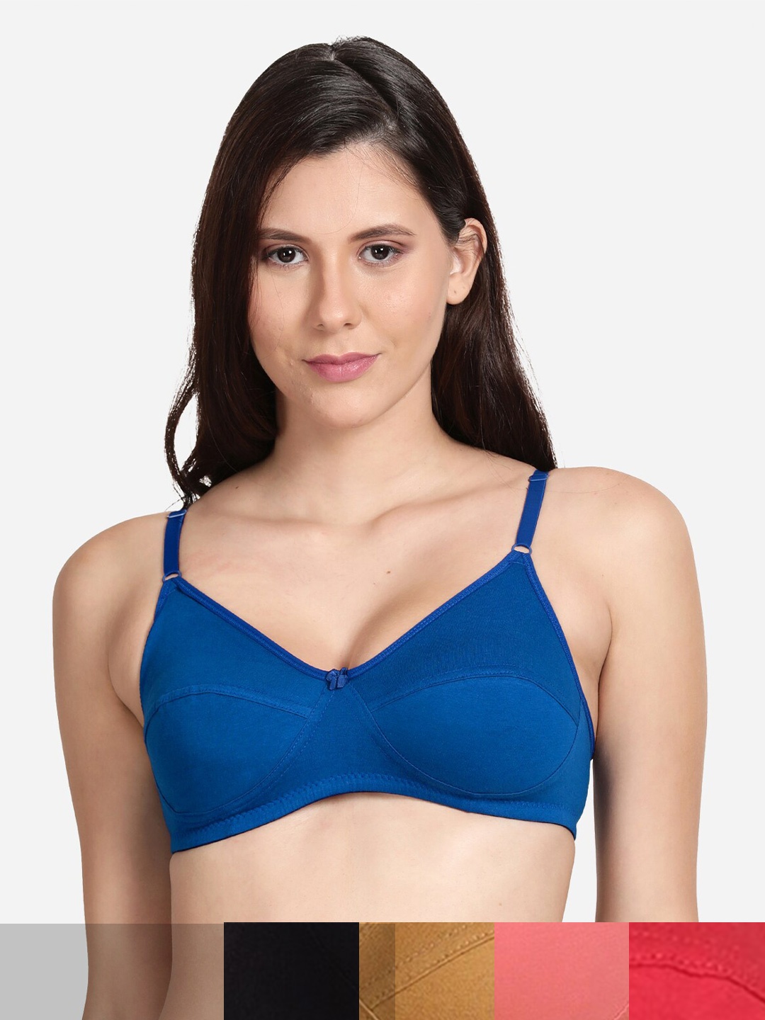 

shyaway Women Pack of 5 T-Shirt Bra, Black