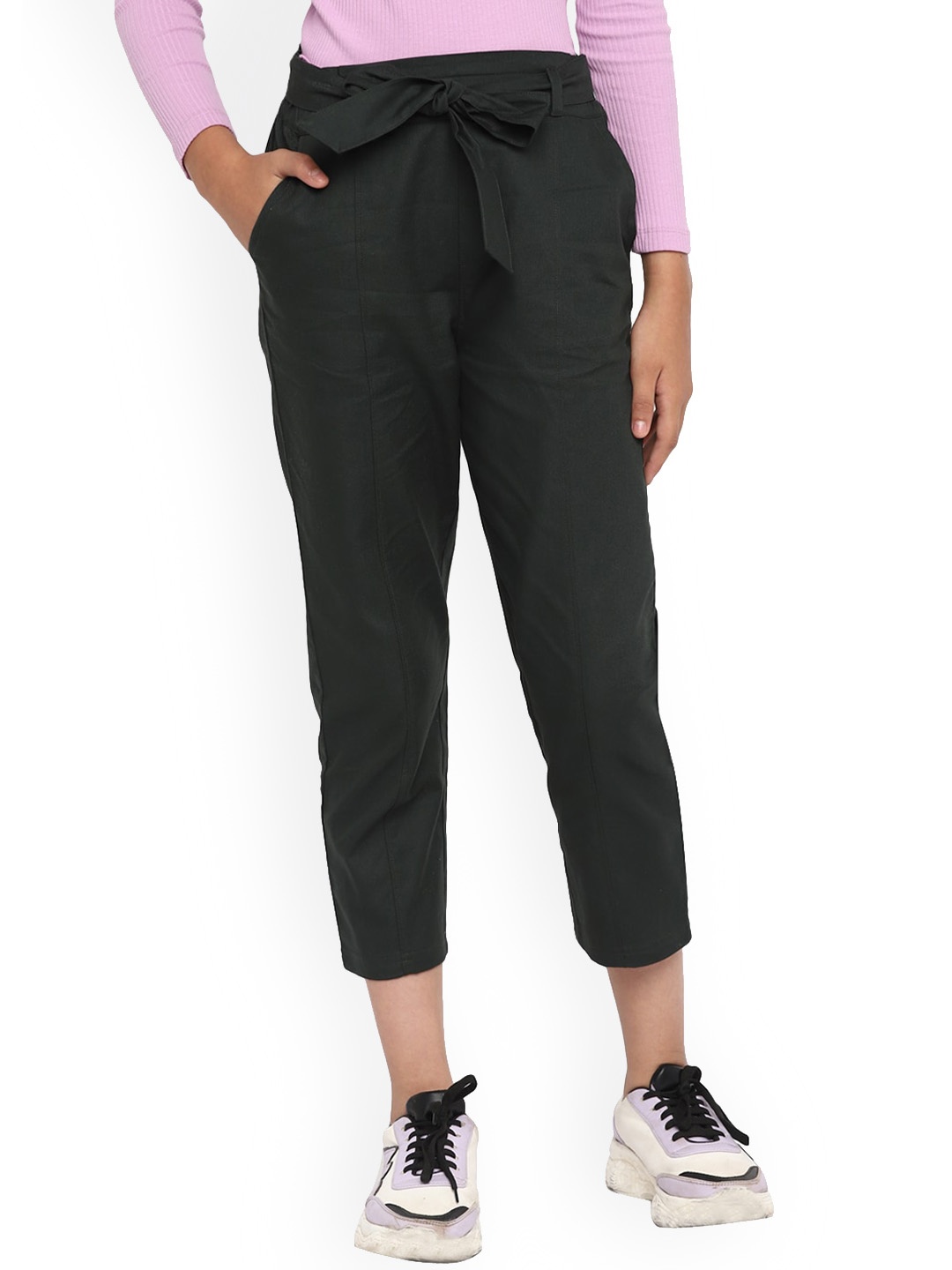

SPUNKIES Girls Black Solid Dry Fit Cotton Joggers
