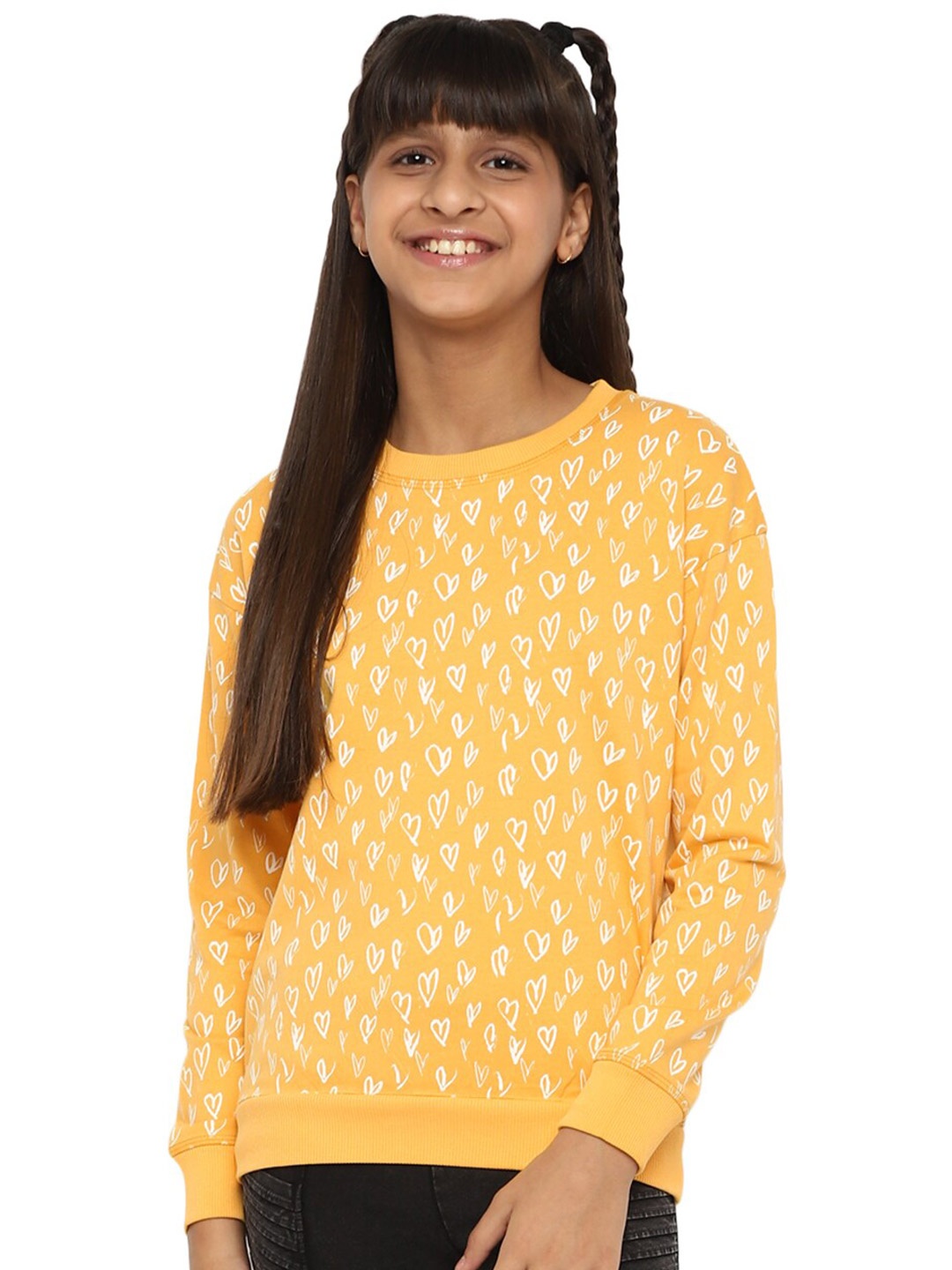 

SPUNKIES Girls Yellow Printed Sweatshirt