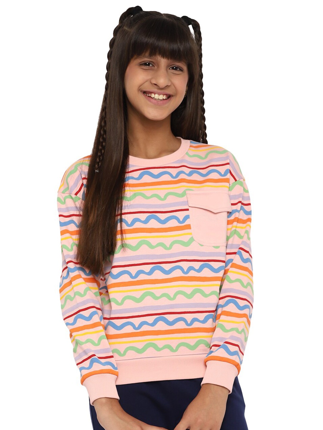 

SPUNKIES Girls Pink Printed Sweatshirt