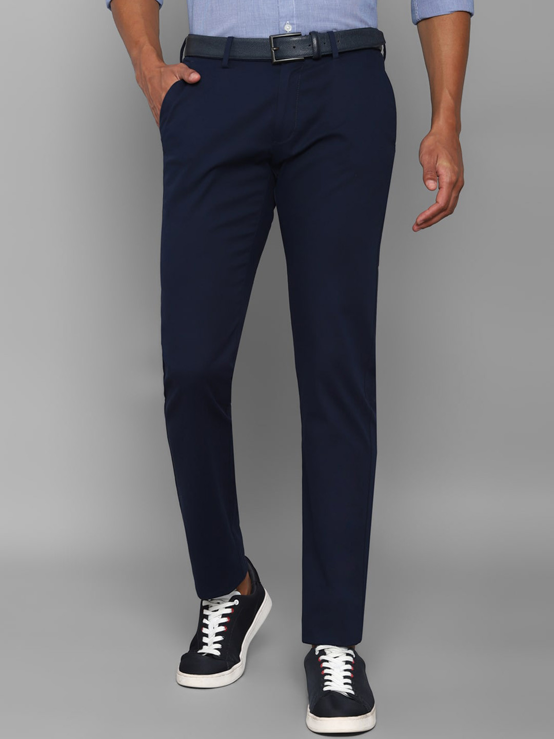 

Allen Solly Men Navy Blue Slim Fit Trousers