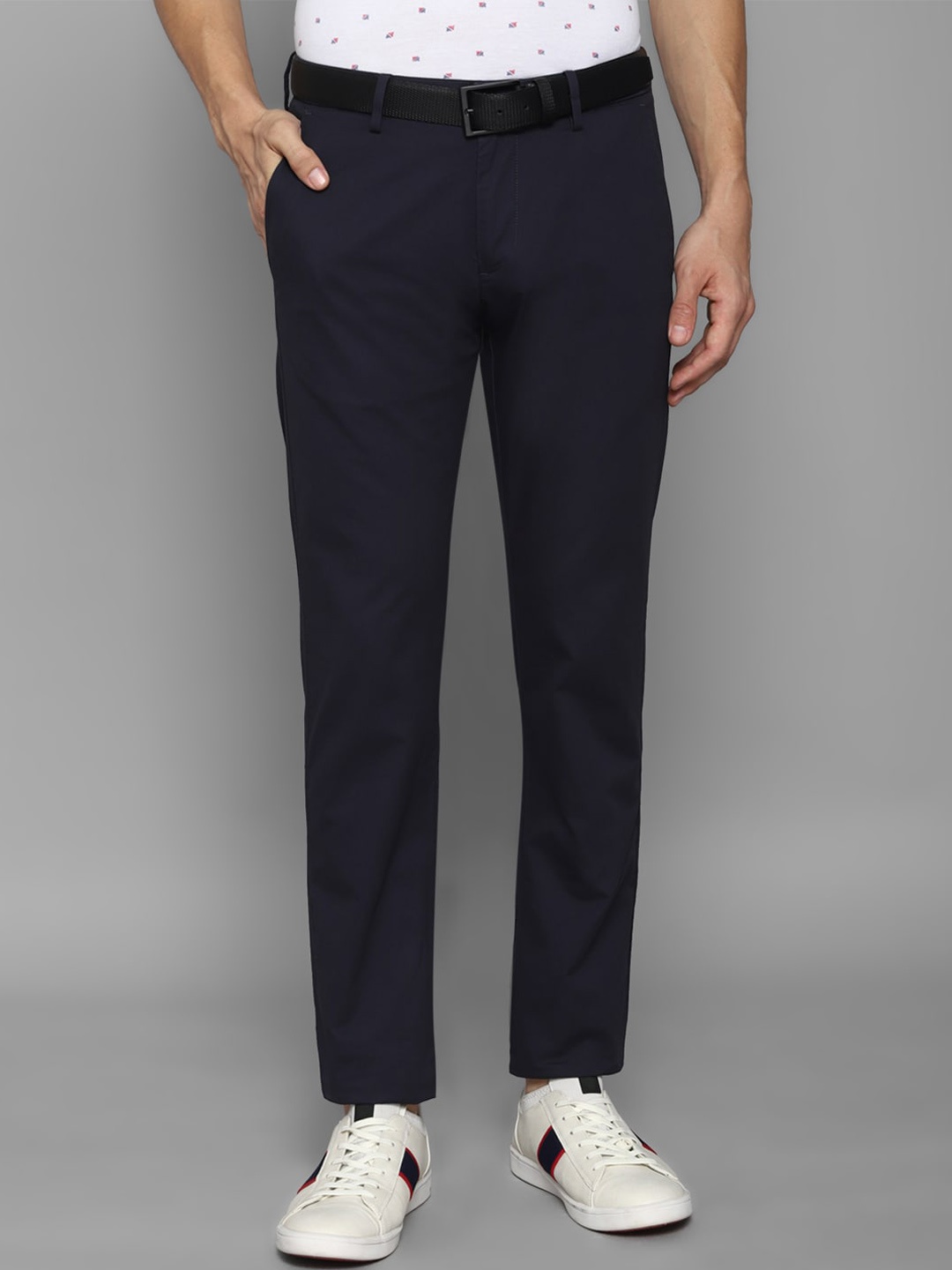 

Allen Solly Men Navy Blue Slim Fit Trousers