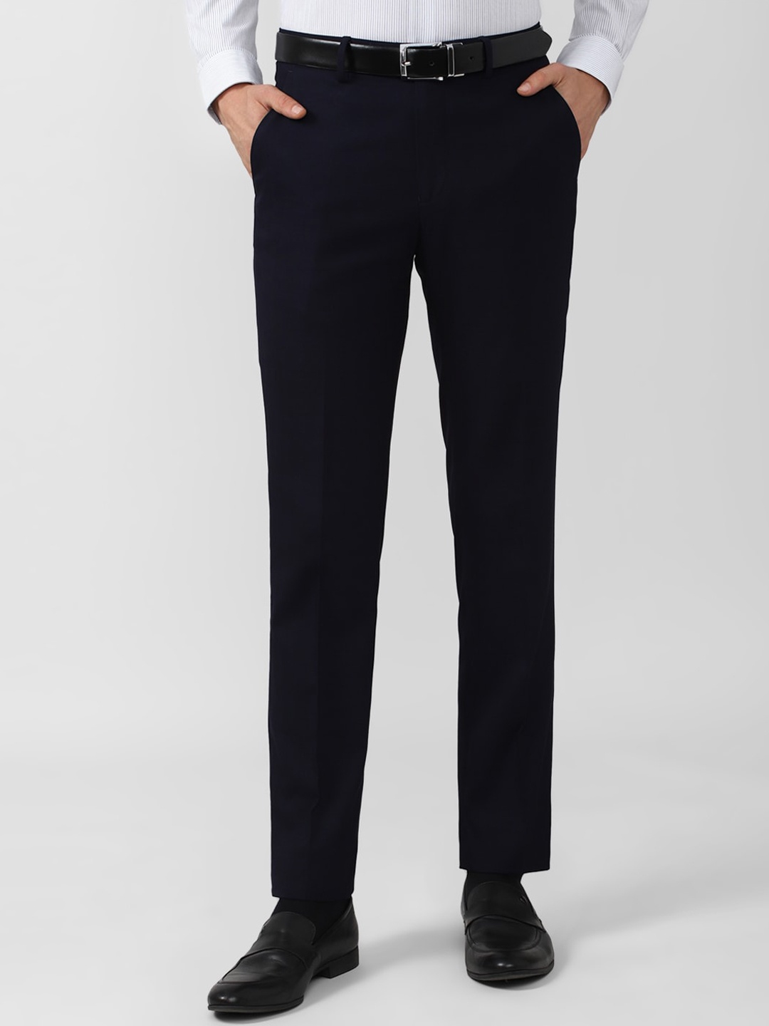 

Peter England Elite Men Navy Blue Slim Fit Formal Trouser