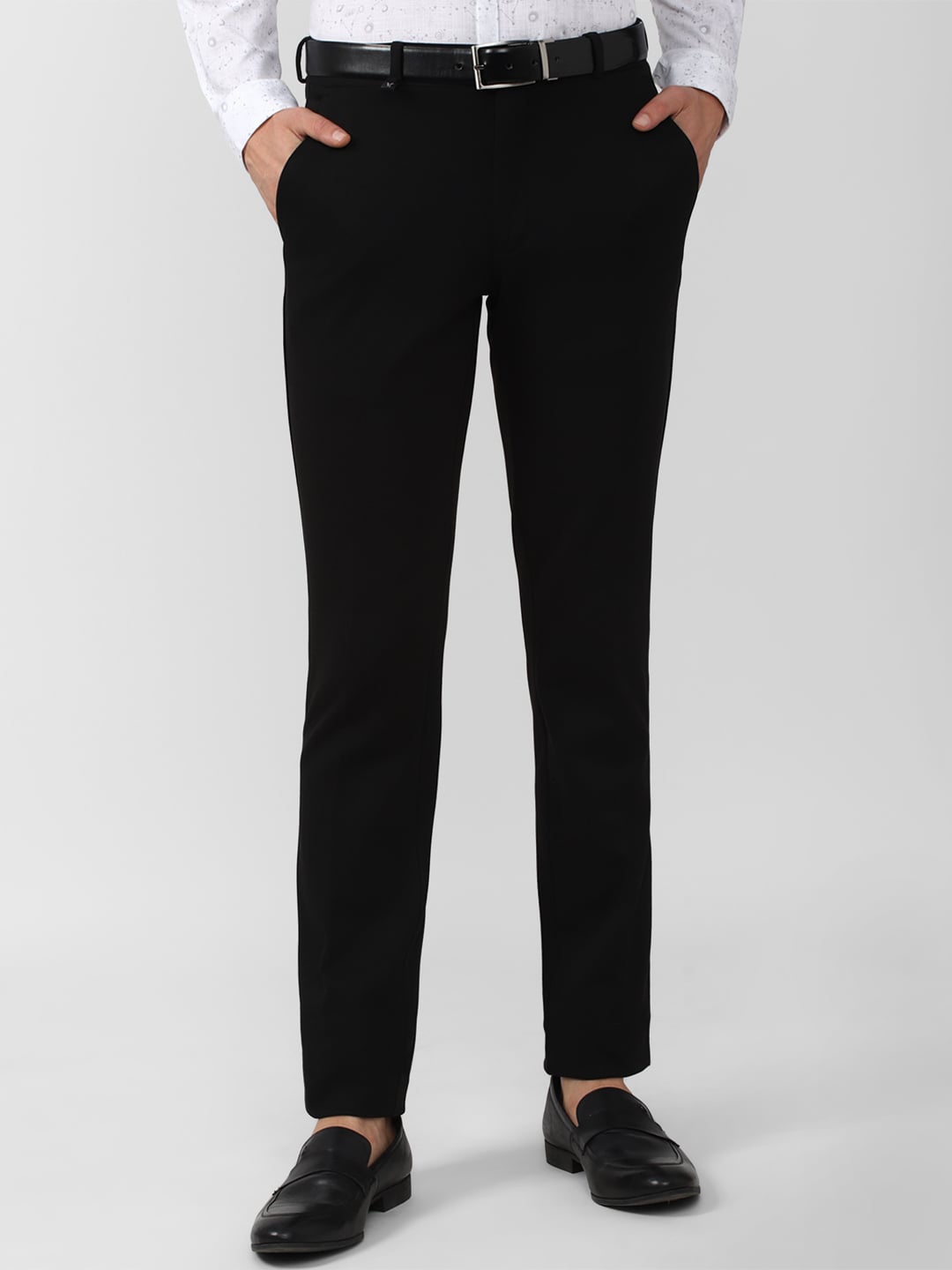 

V Dot Men Black Skinny Fit Formal Trousers