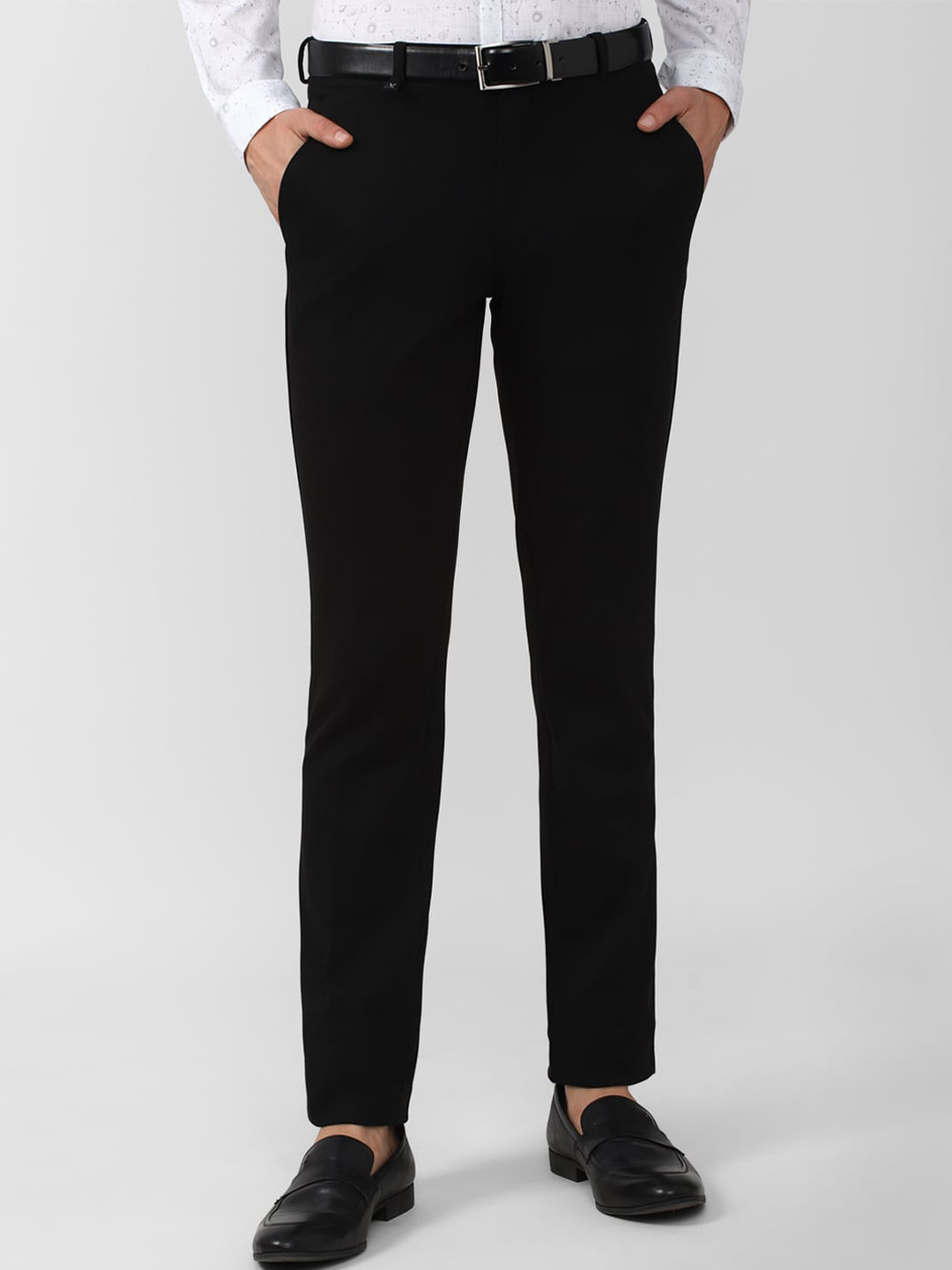 

V Dot Men Black Skinny Fit Formal Trousers