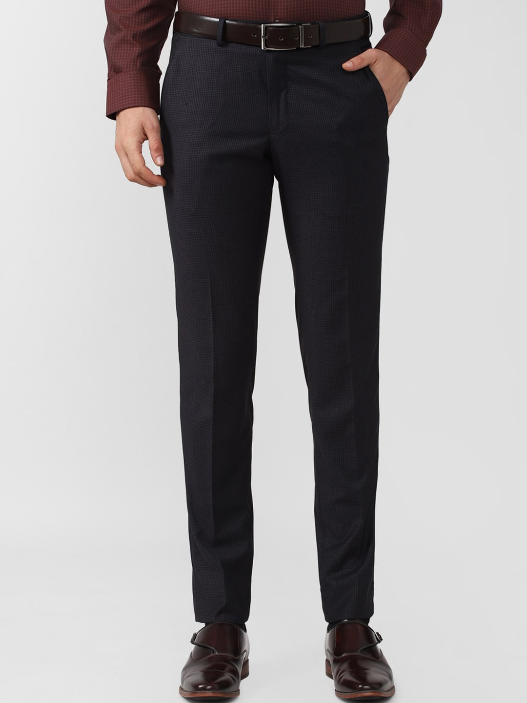 

Van Heusen Men Navy Blue Slim Fit Formal Trouser