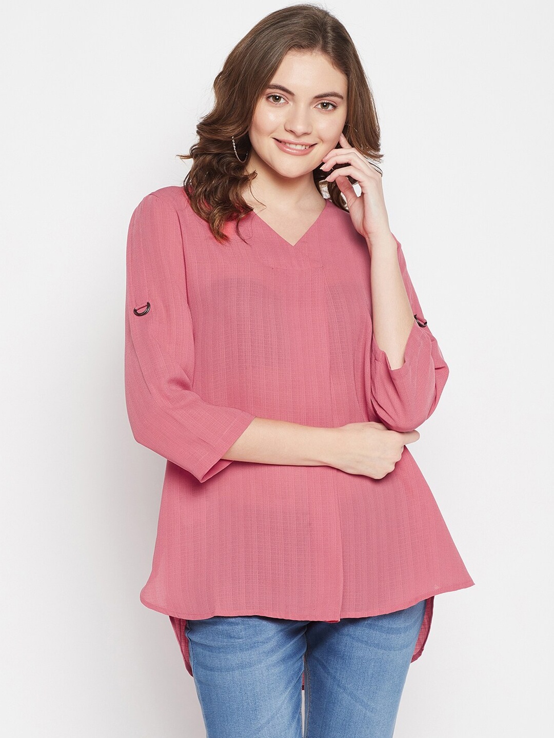 

Cantabil Women Pink Solid Tunic