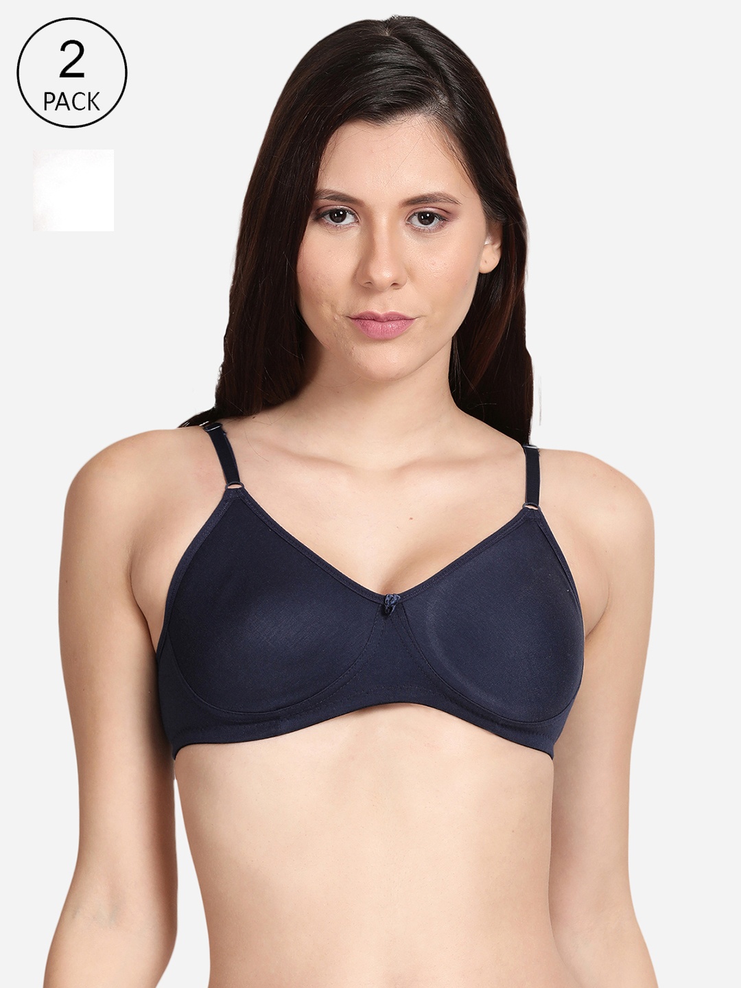 

shyaway White & Black Pack Of 2 Medium Coverage Yoga Bra