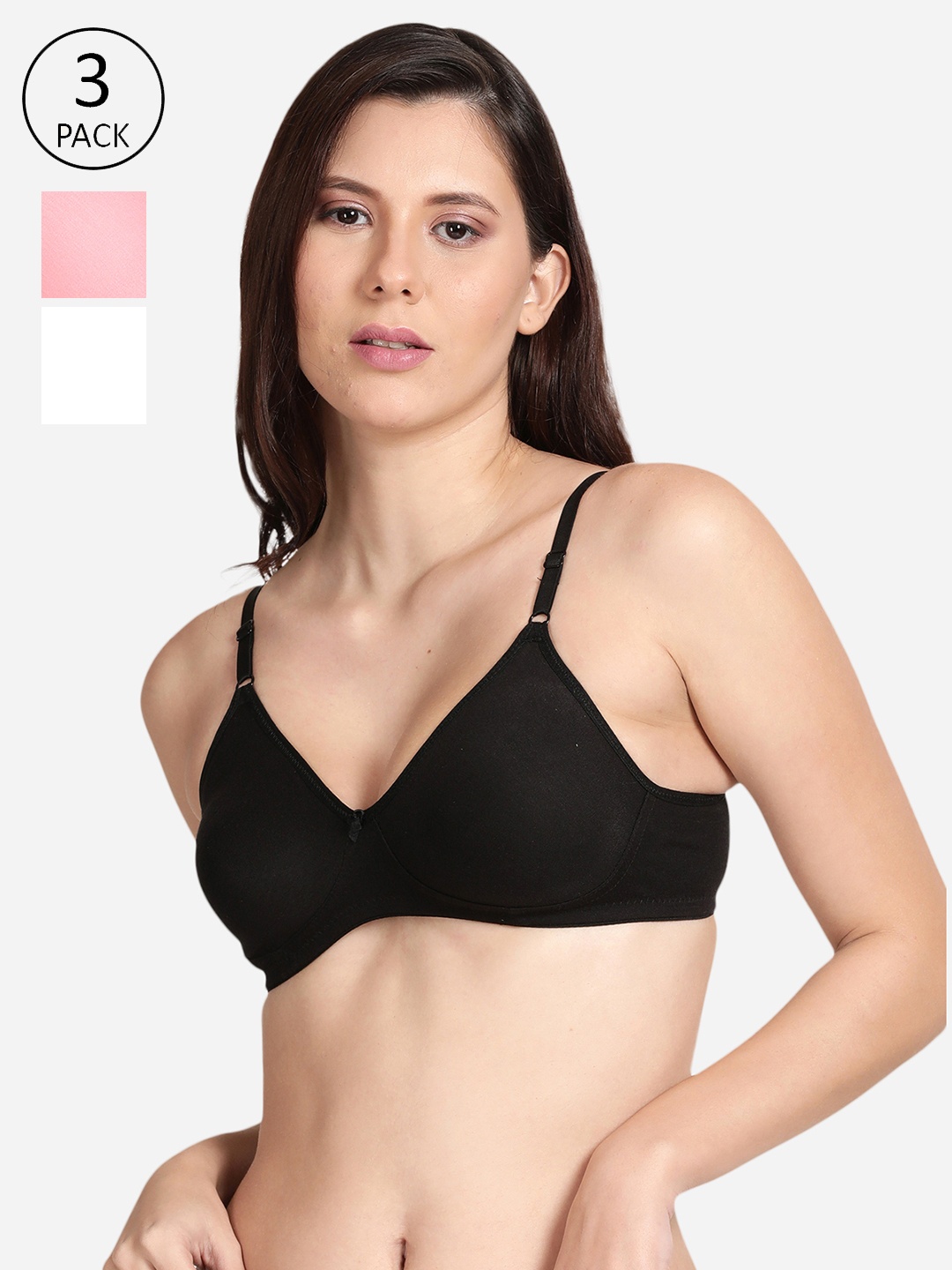 

shyaway Black & Pink Cotton Bra