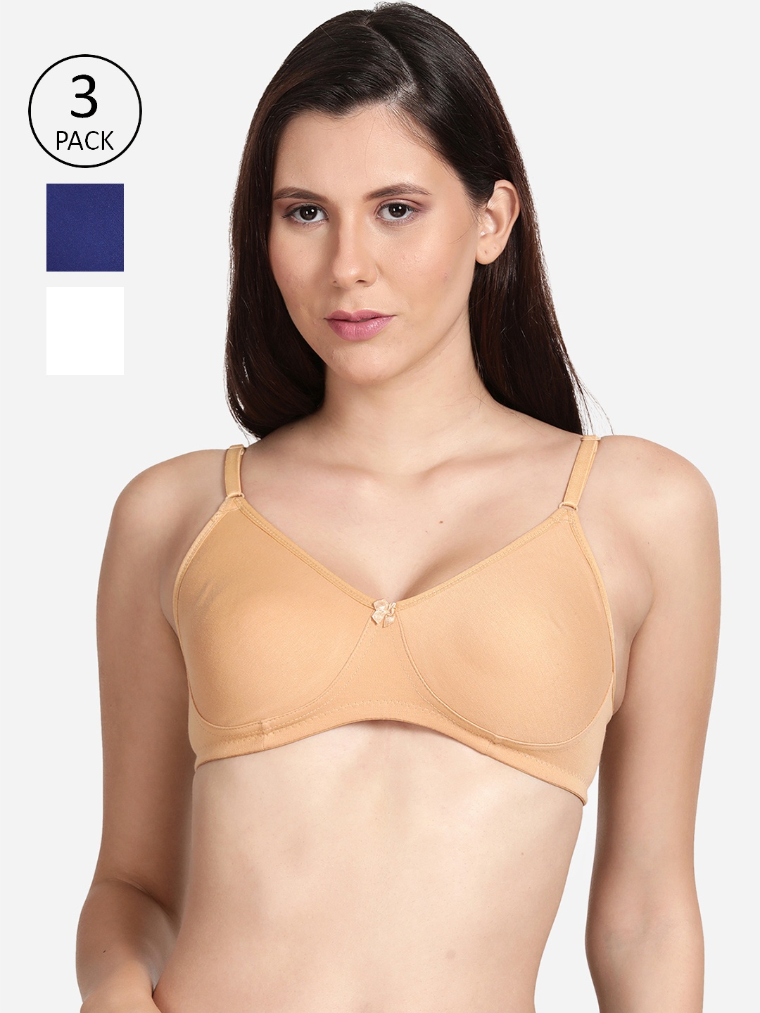 

shyaway Pack of 3 Bra, Beige