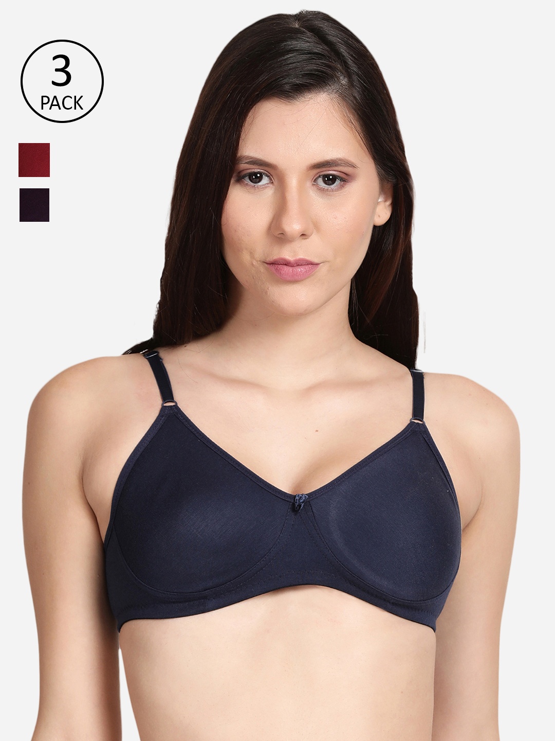 

shyaway Pack of 3 All Day Comfort T-shirt Bra, Maroon