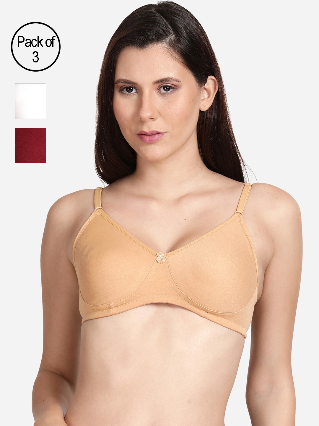

shyaway Pack Of 3 T-Shirt All Day Comfort Bra, Beige