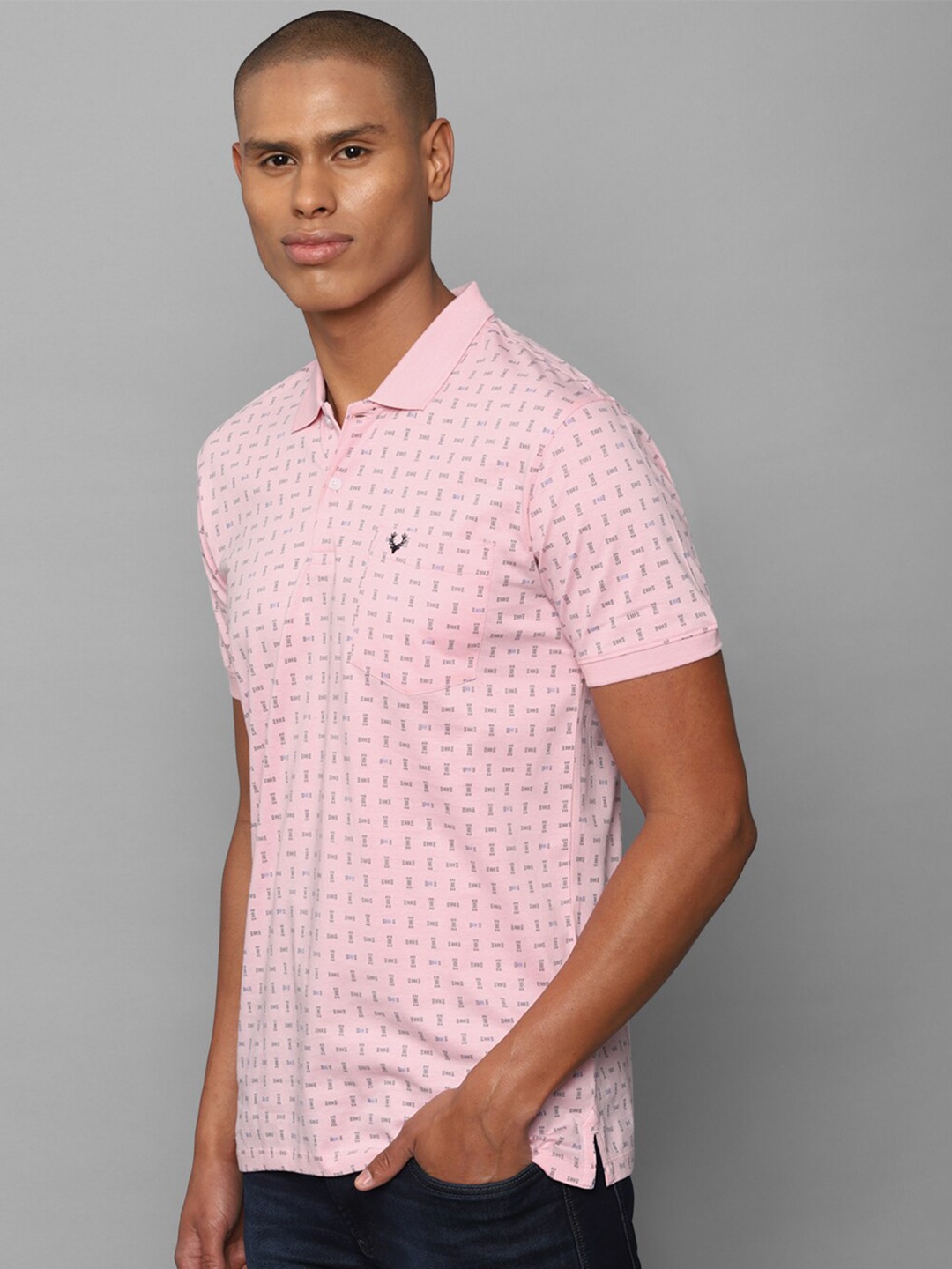 

Allen Solly Men Pink Printed Cotton T-shirt