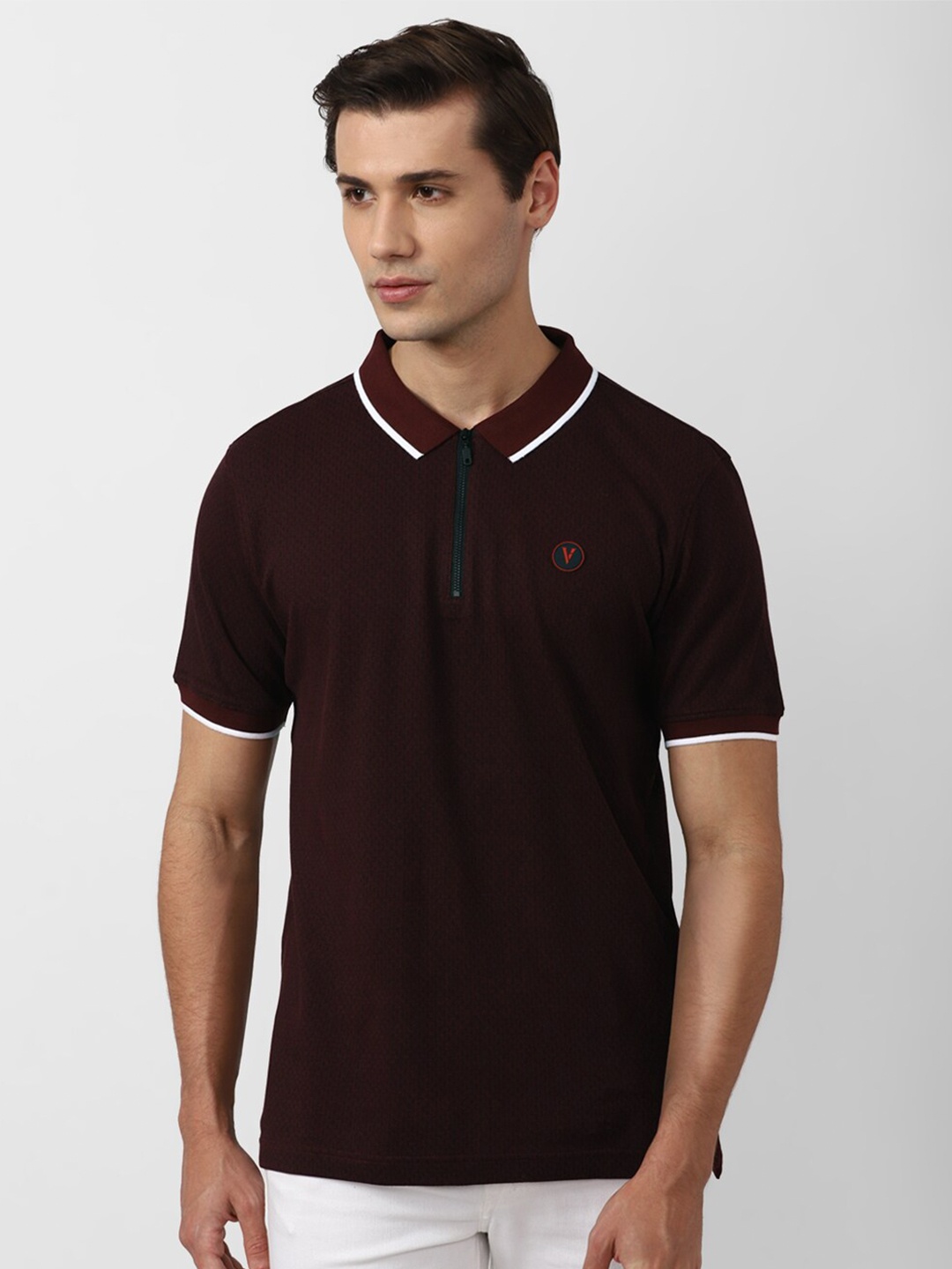

Van Heusen Sport Men Brown Polo Collar Cotton T-shirt