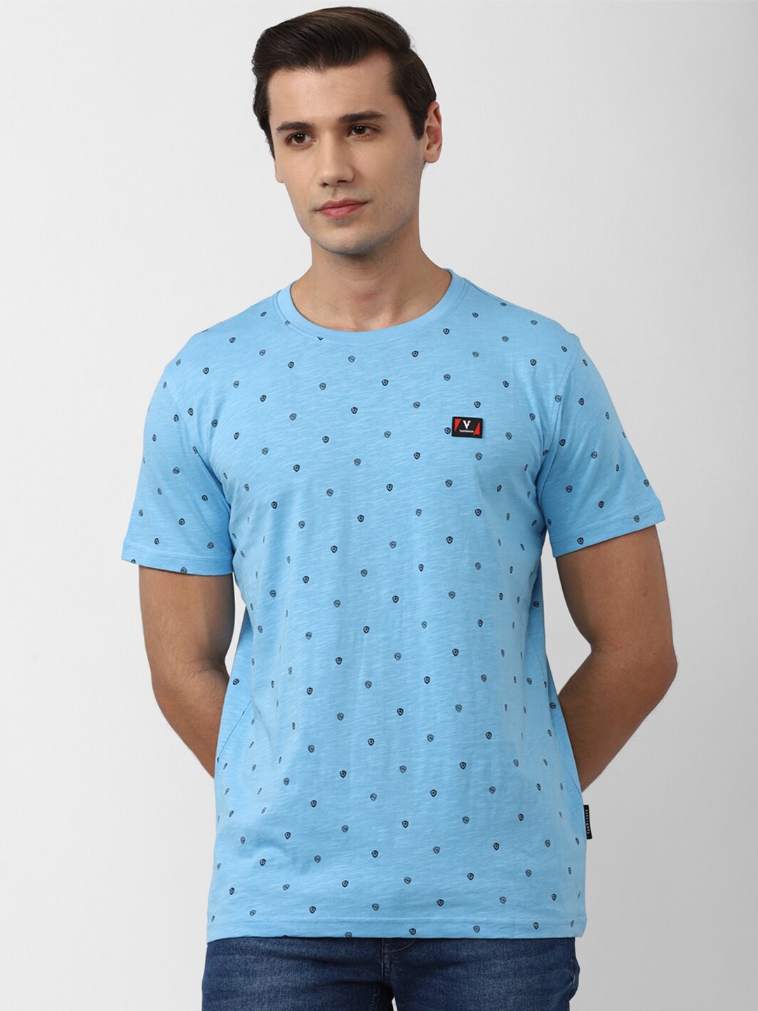 

Van Heusen Sport Men Blue Printed Cotton T-shirt