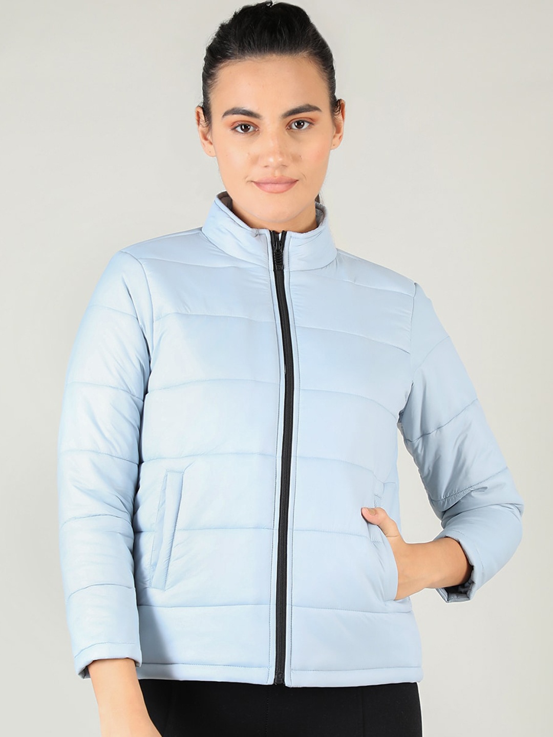 

CHKOKKO Women Blue Lightweight Outdoor Puffer Jacket