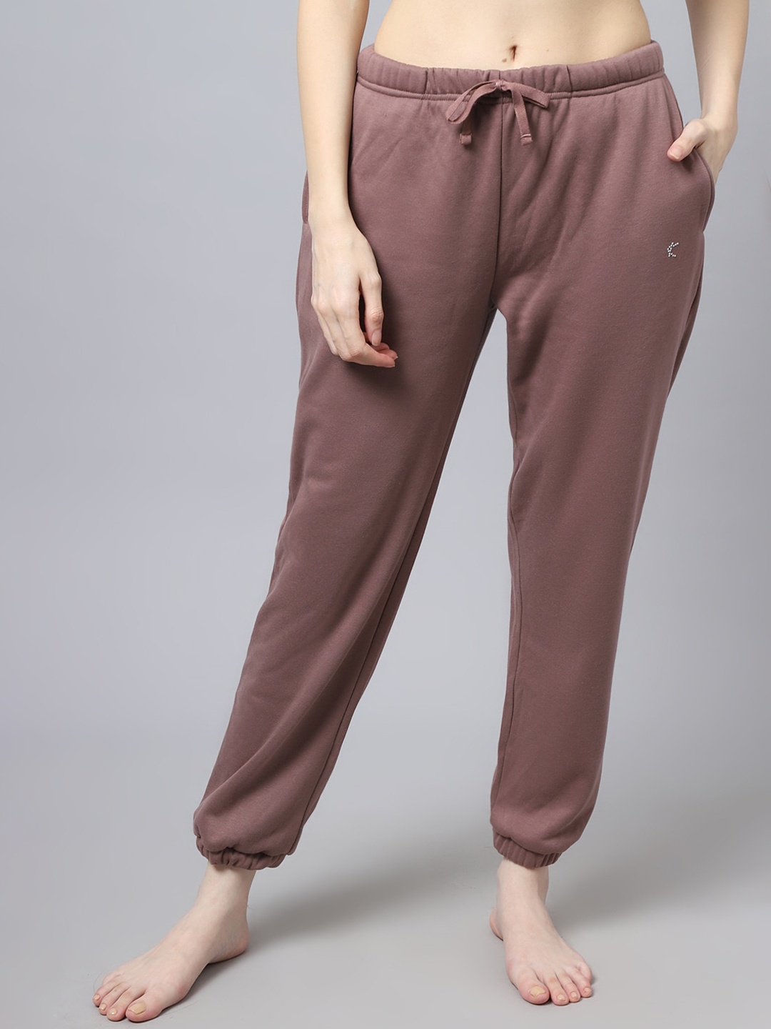 

Kanvin Women Camel-Brown Solid Lounge Joggers