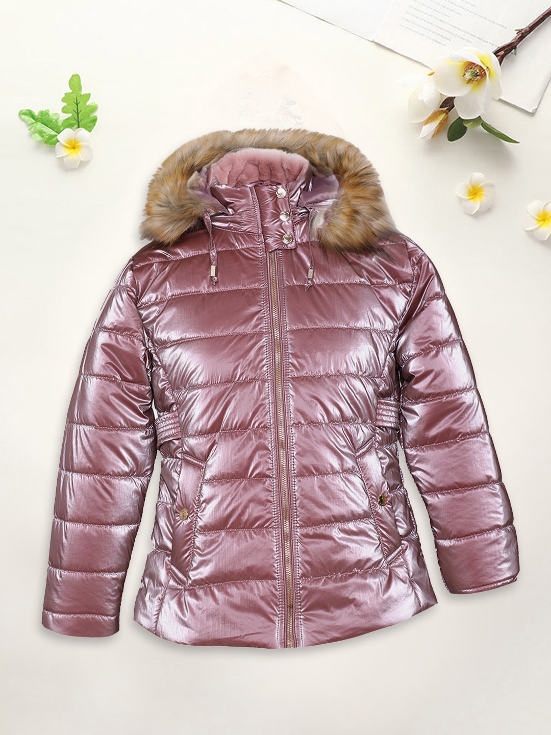 

LURE JUNIOR Girls Pink Longline Outdoor Puffer Jacket