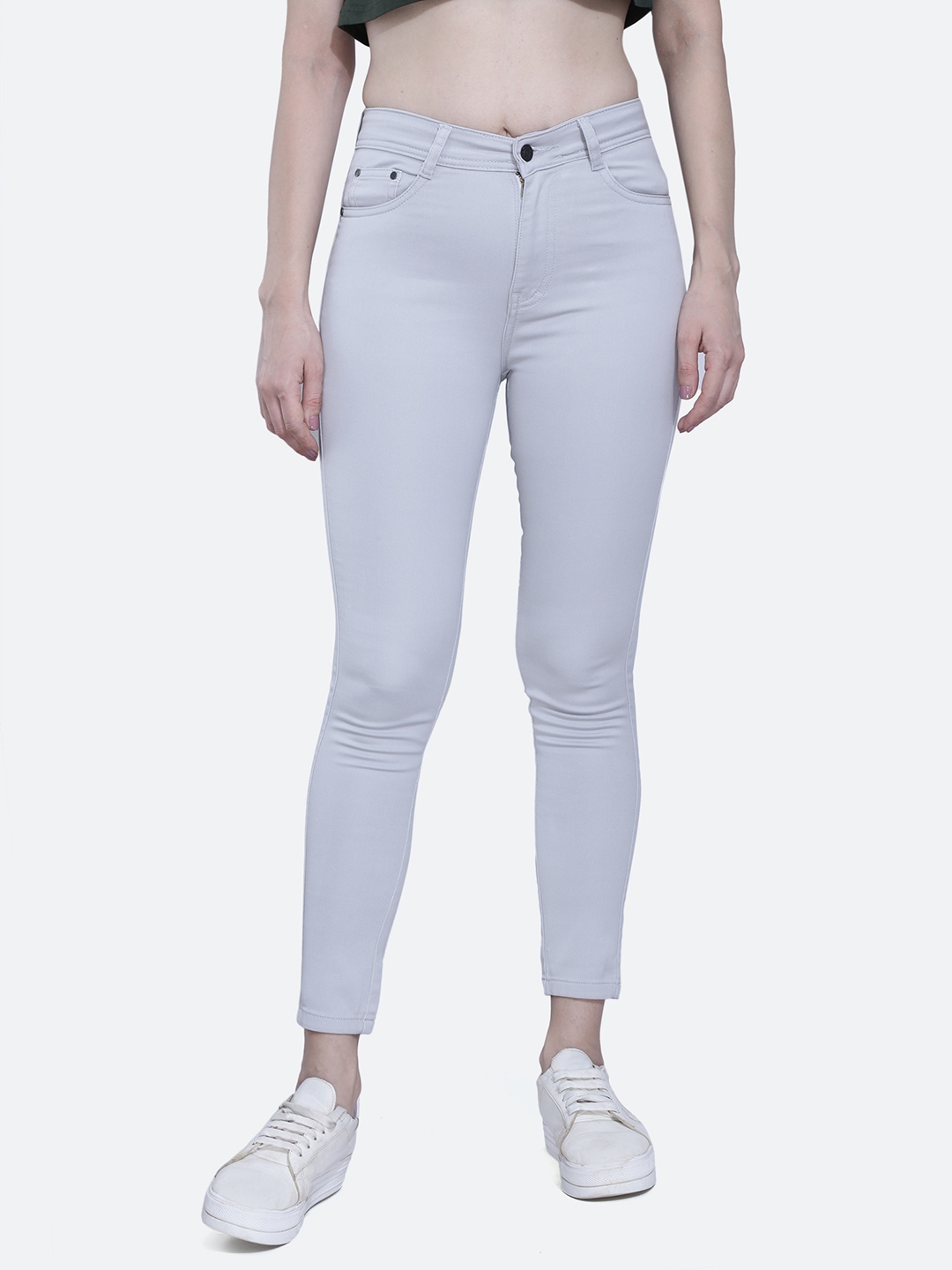 

FCK-3 Women Grey Melange Frisky Relaxed Fit High-Rise Stretchable Cotton Jeans