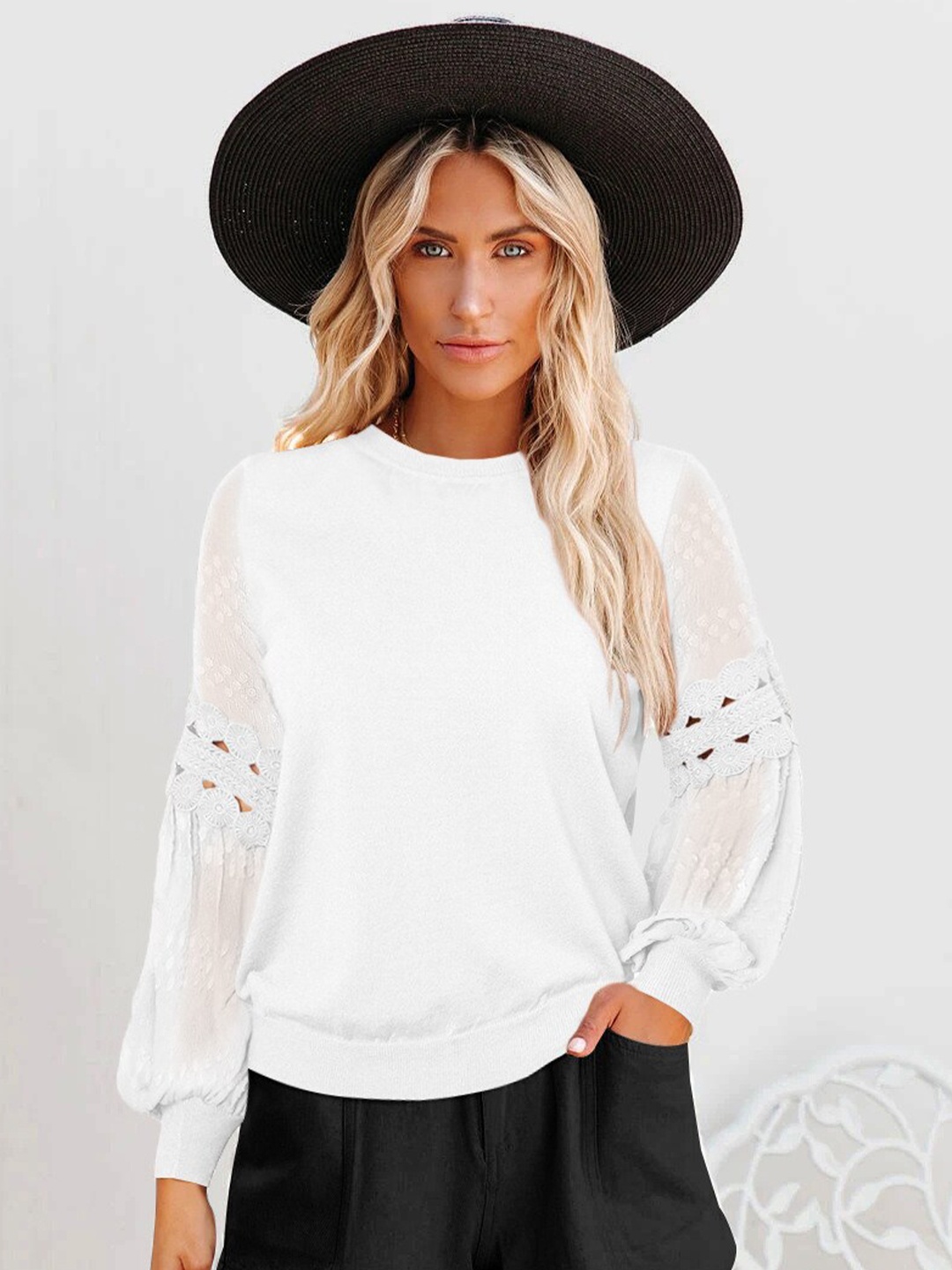

StyleCast Women White Solid Casual Top