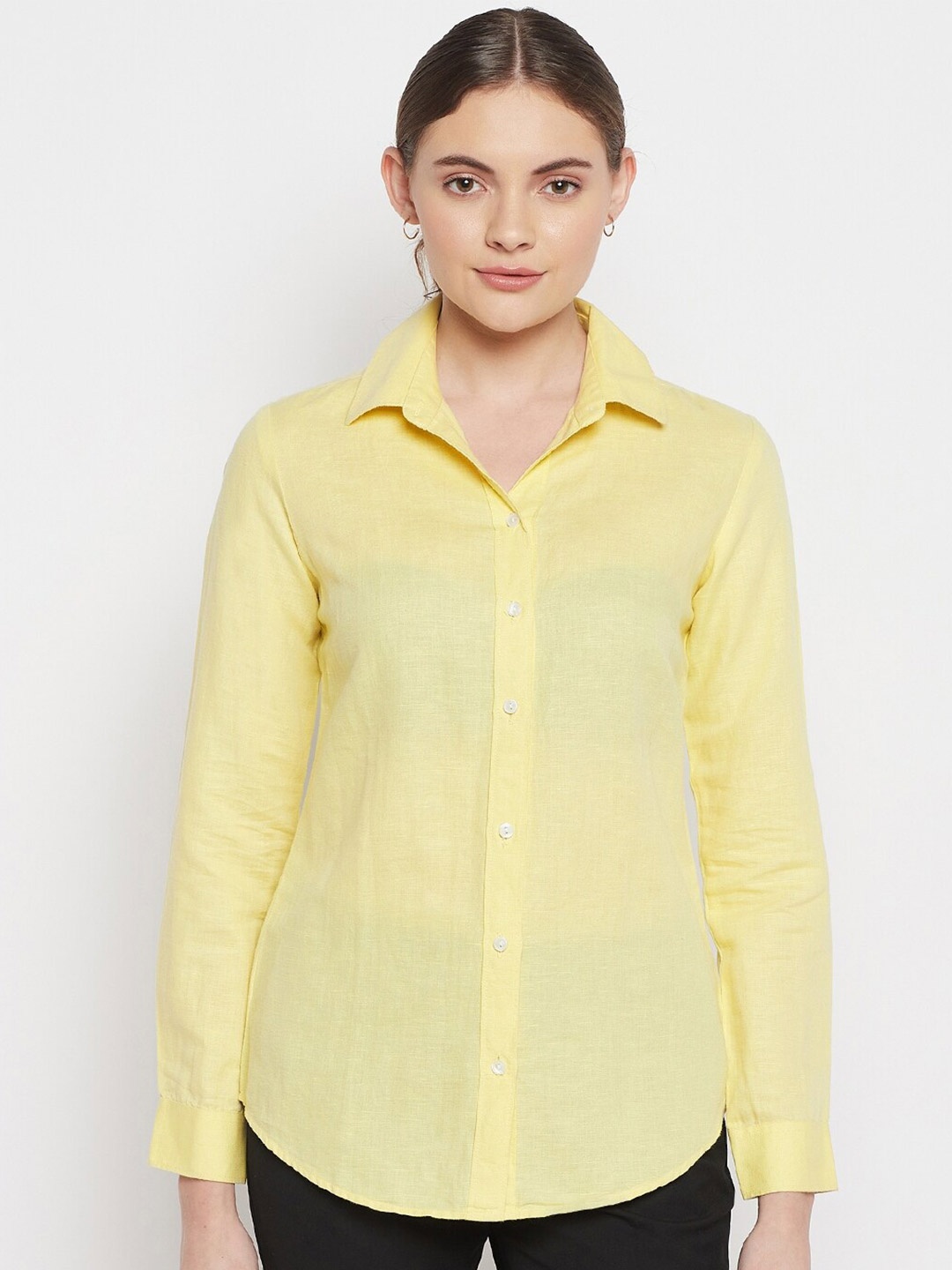

Crozo By Cantabil Women Yellow Casual Shirt