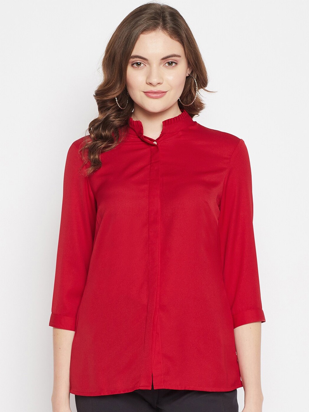 

Crozo By Cantabil Women Maroon Casual Shirt