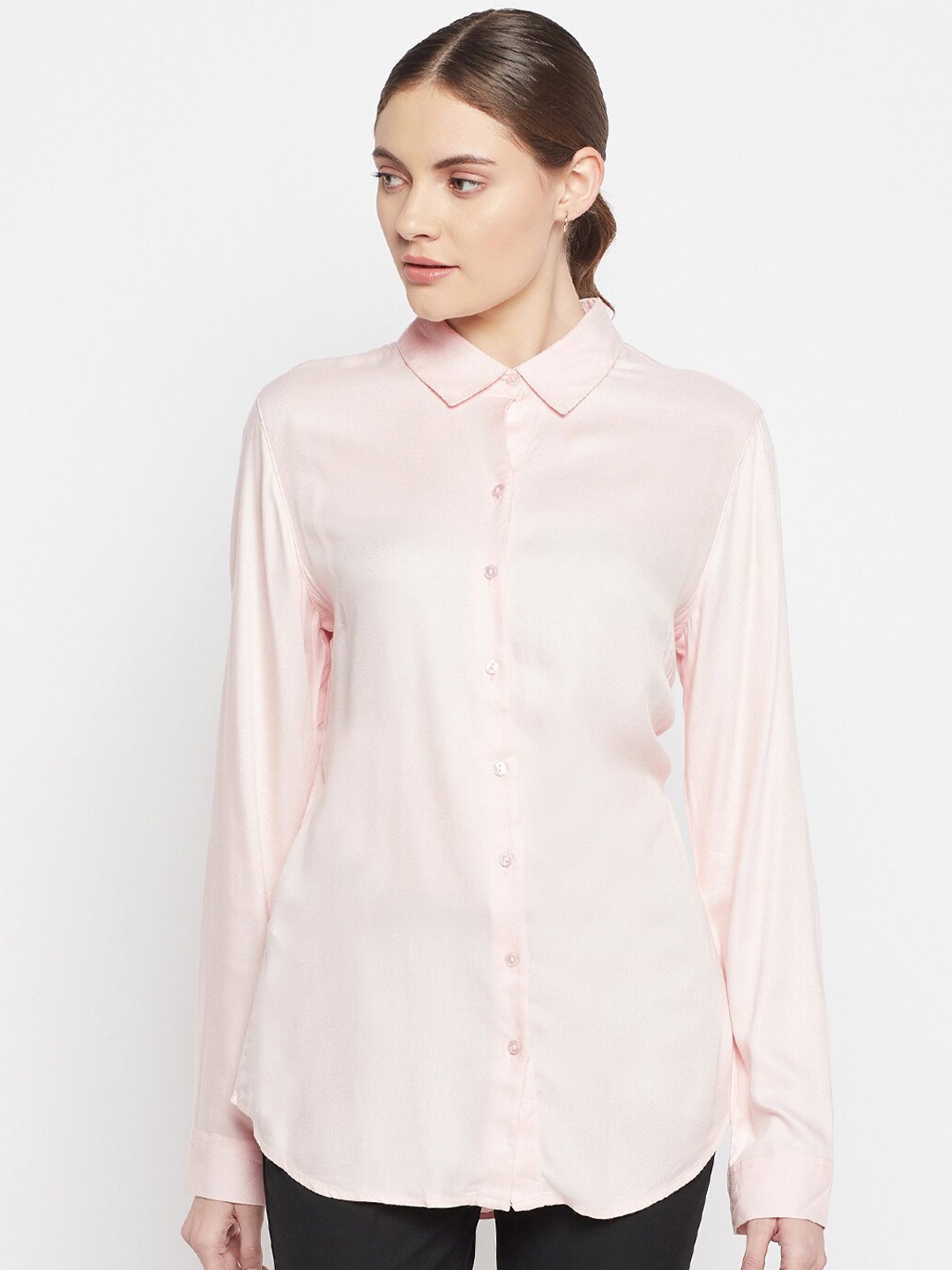 

Crozo By Cantabil Women Pink Casual Shirt